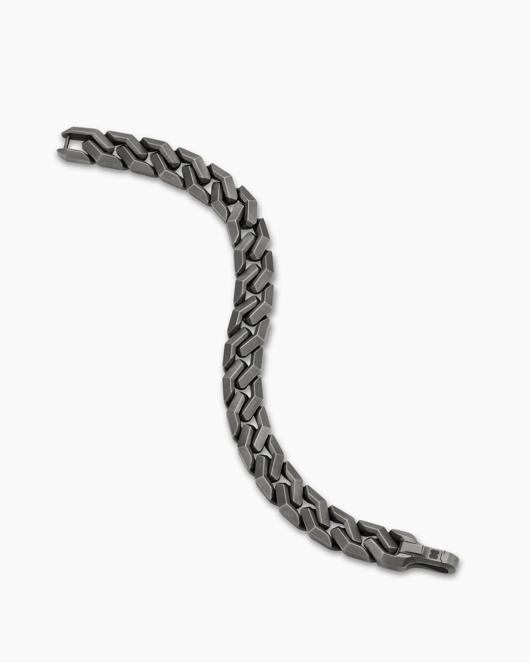 Curb Chain Angular Link Bracelet in Anthracite Titanium, 11.5mm - Image 3