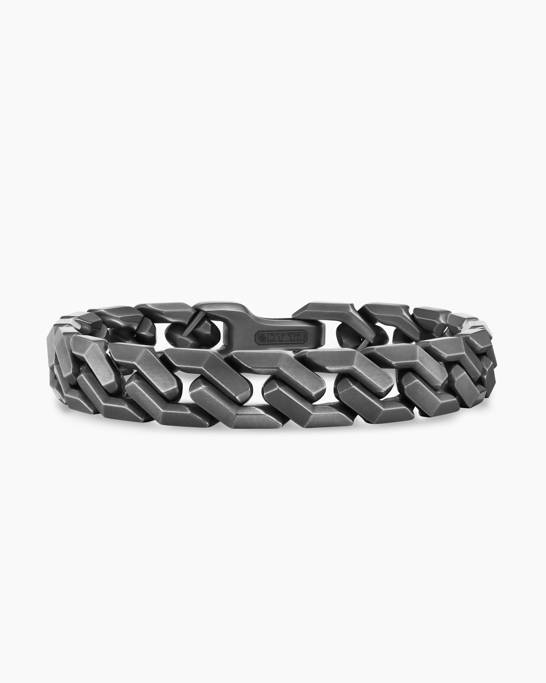 Curb Chain Angular Link Bracelet in Anthracite Titanium, 11.5mm