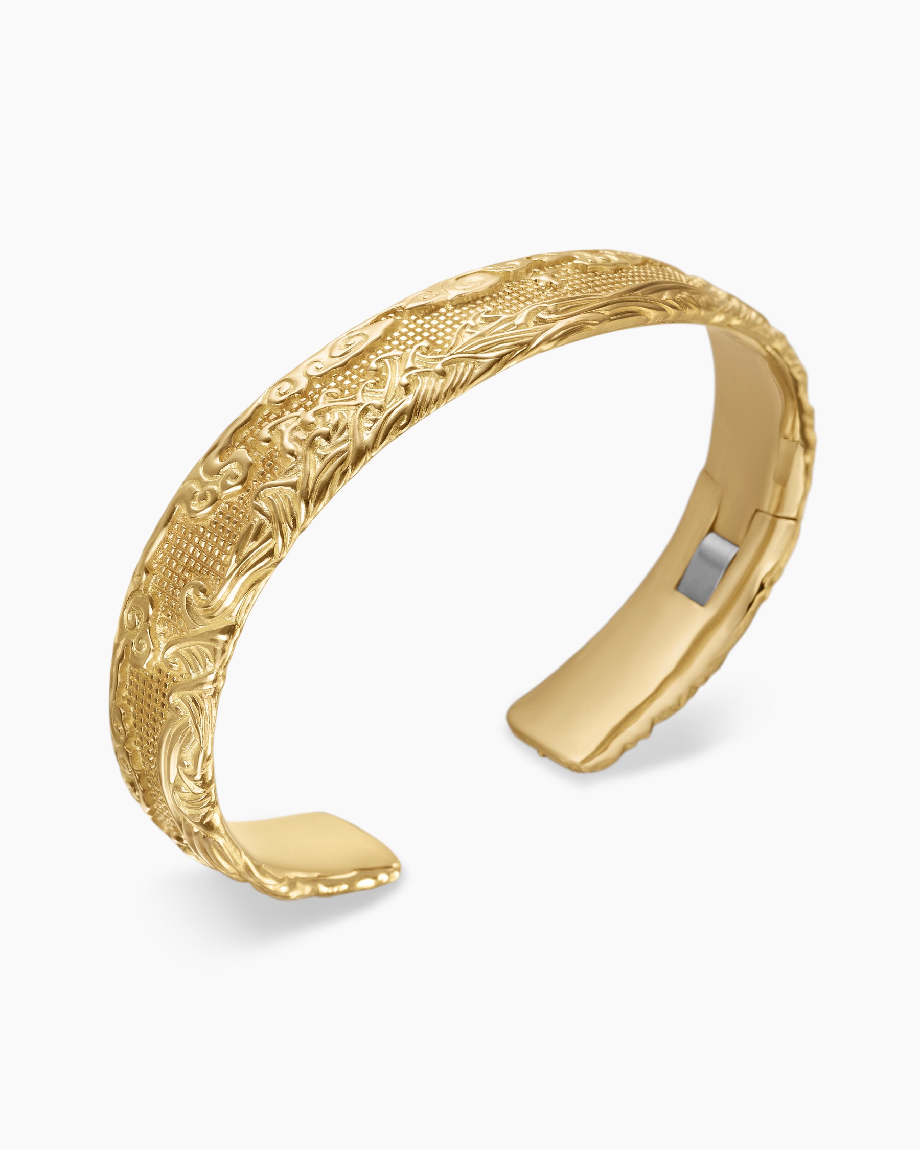 Waves Cuff Bracelet in 18K Yellow Gold, 12mm - Image 3