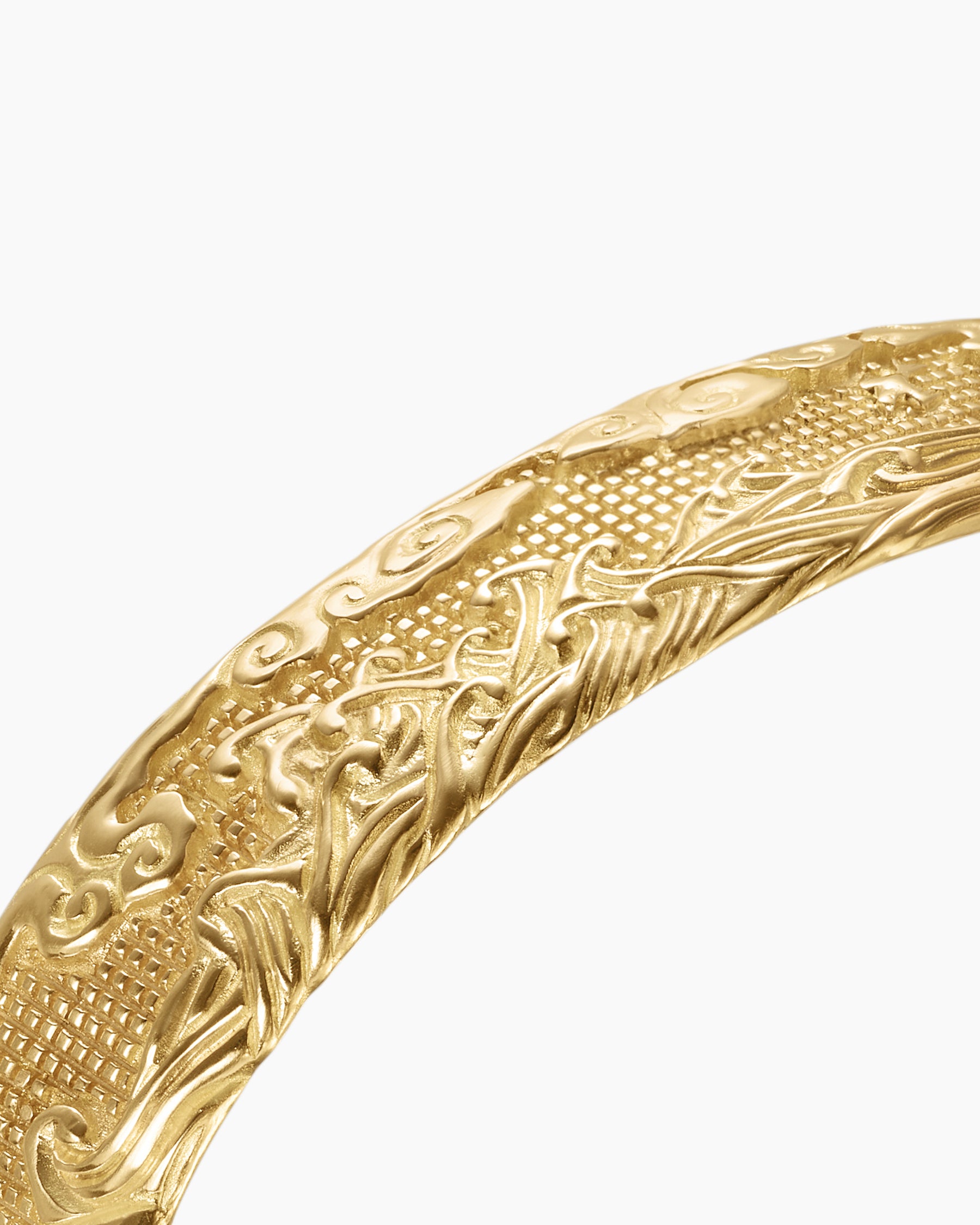 Waves Cuff Bracelet in 18K Yellow Gold, 12mm - Image 5