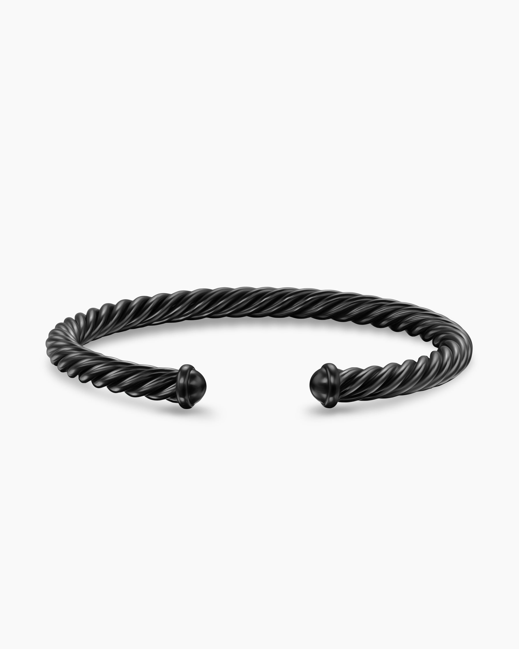 Cable Cuff Bracelet in Black Aluminum, 6mm - Image 4