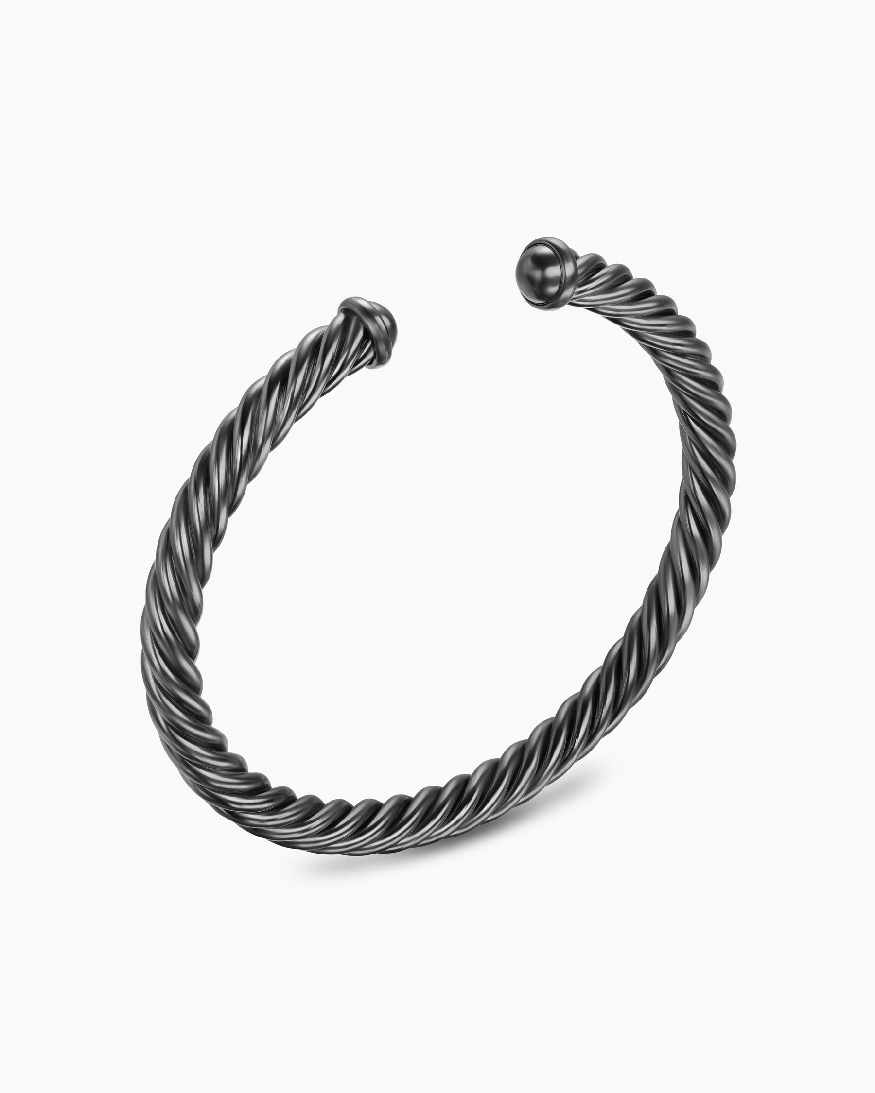 Cable Cuff Bracelet in Grey Aluminum, 6mm - Image 3