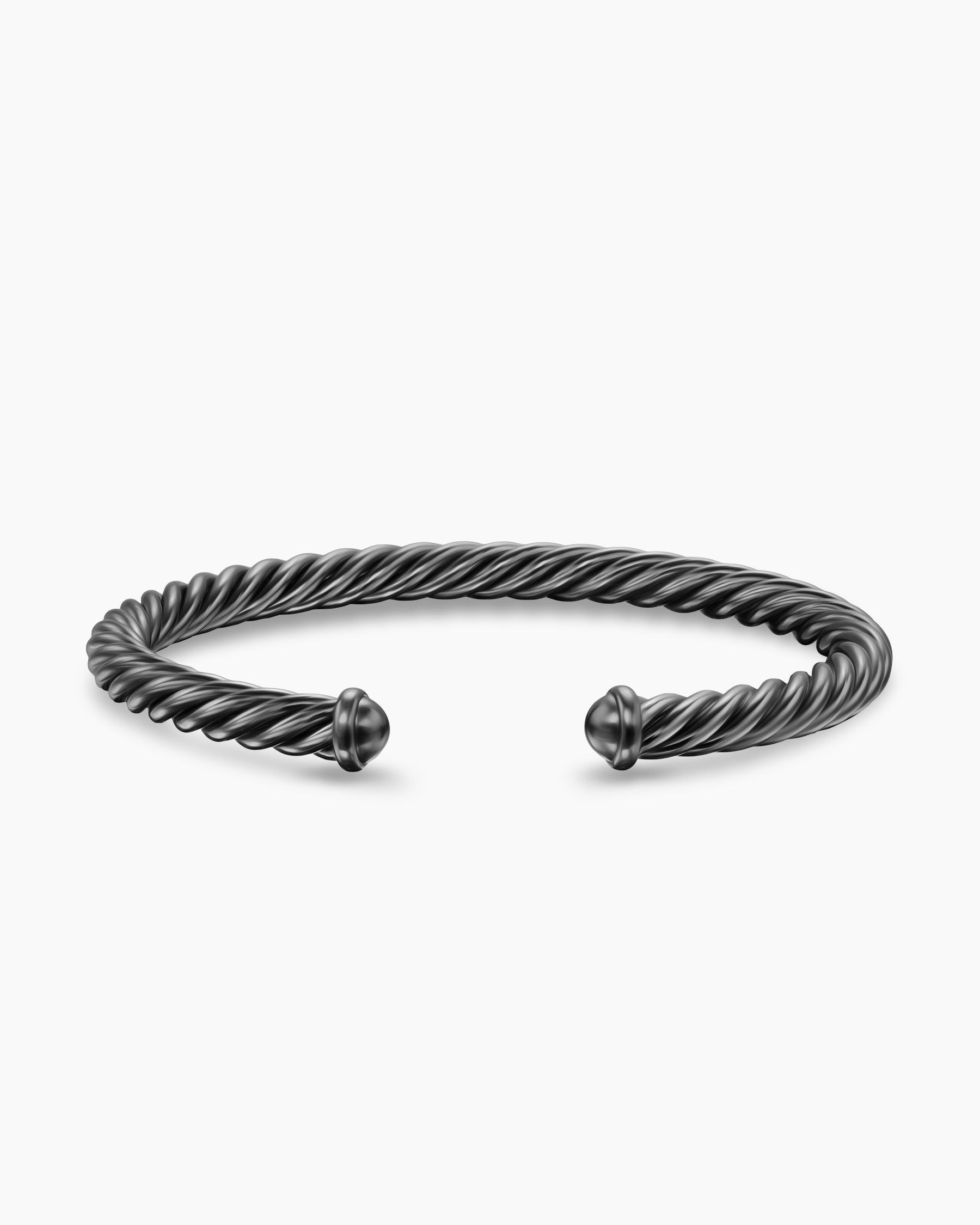 Cable Cuff Bracelet in Grey Aluminum, 6mm - Image 4