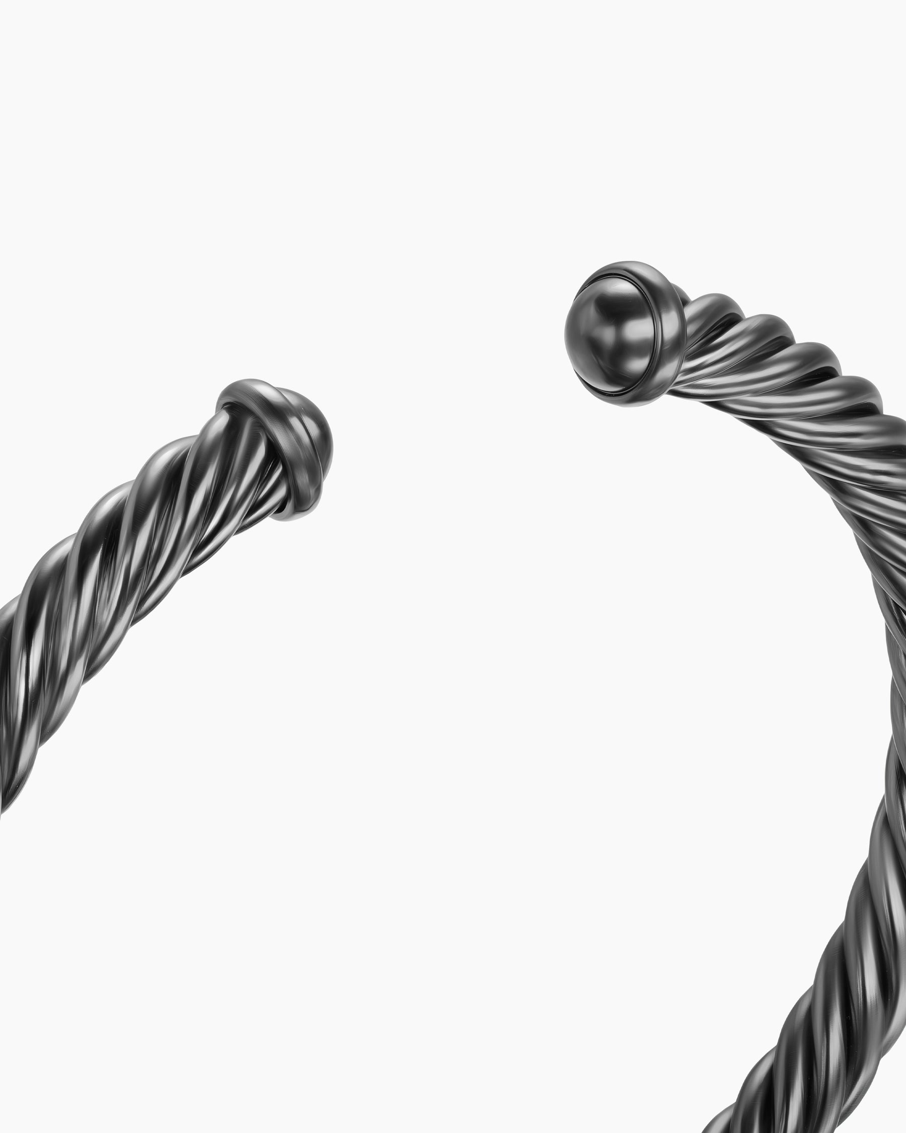 Cable Cuff Bracelet in Grey Aluminum, 6mm - Image 5