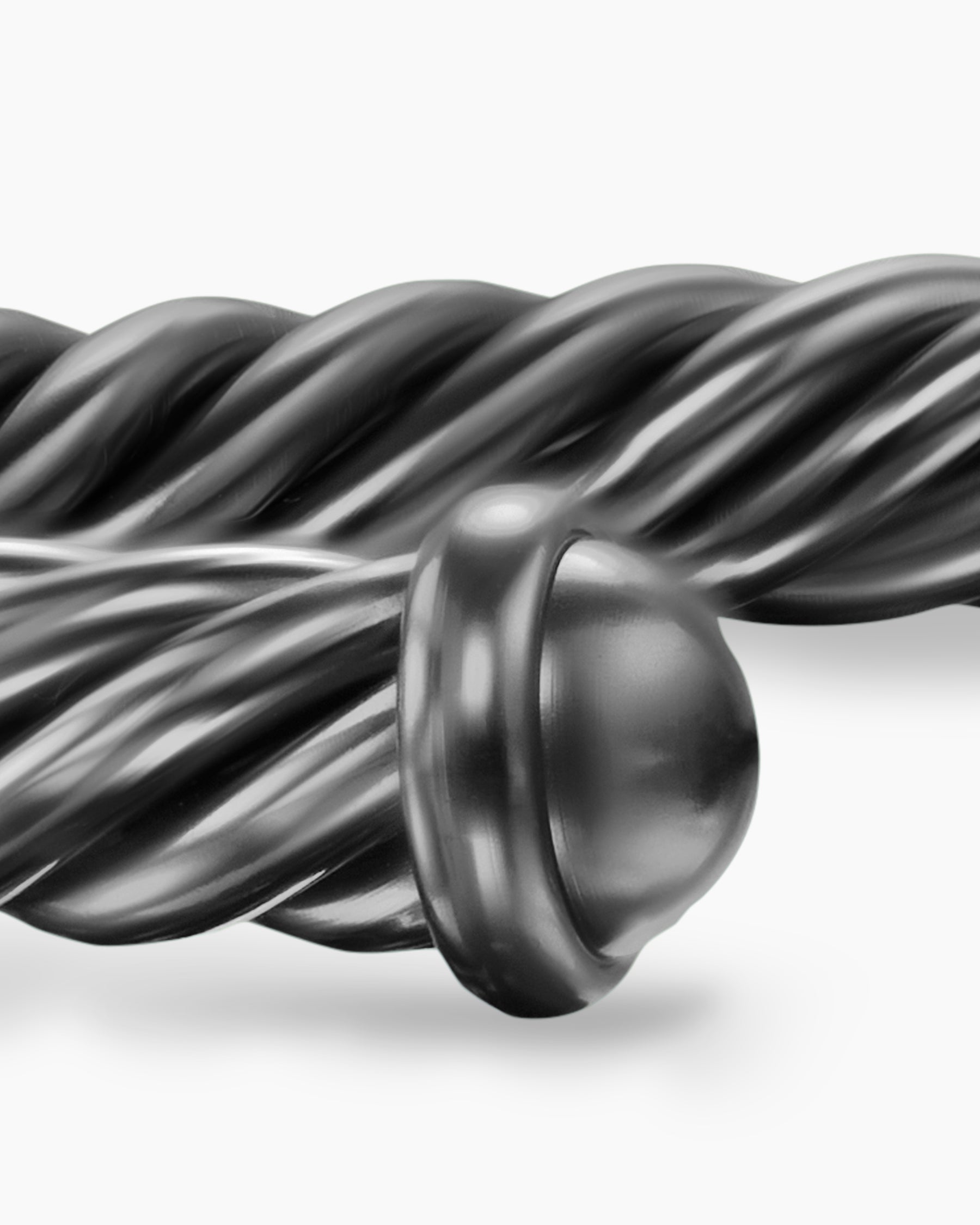 Cable Cuff Bracelet in Grey Aluminum, 6mm - Image 6