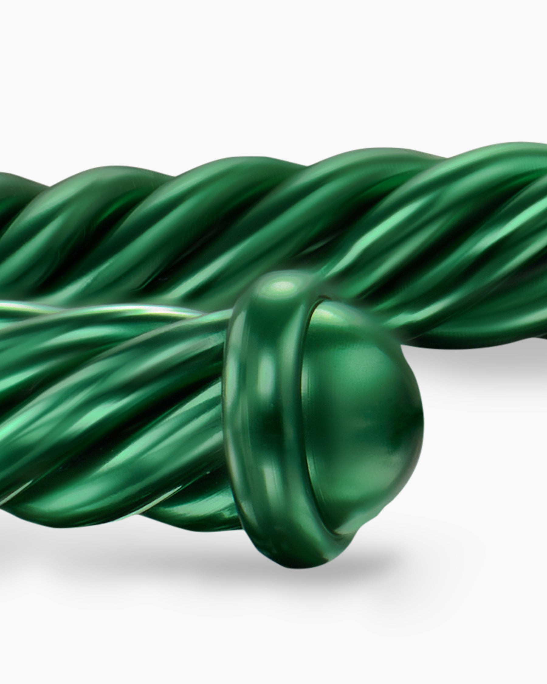 Cable Cuff Bracelet in Green Aluminum, 6mm - Image 6