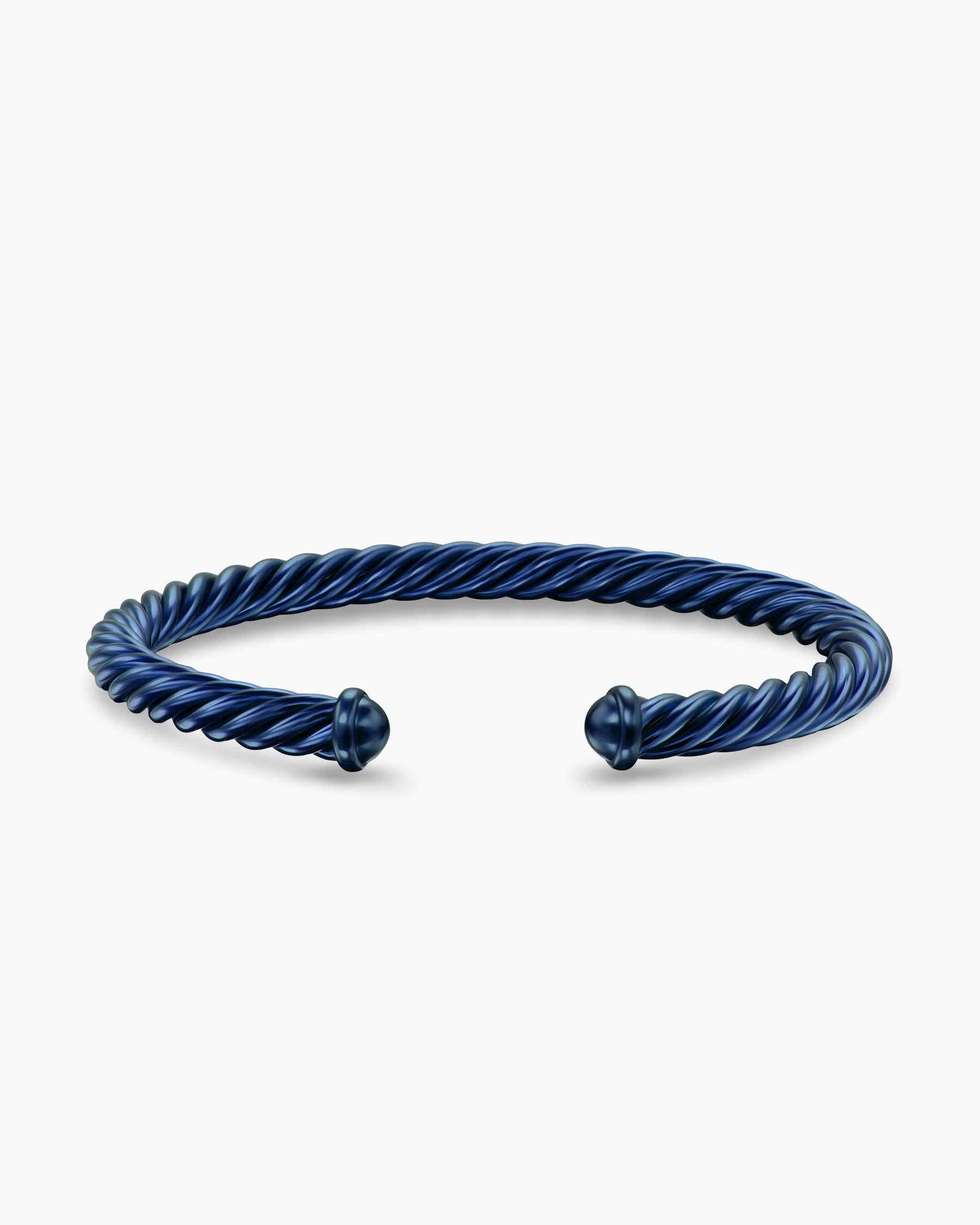Cable Cuff Bracelet in Navy Aluminum, 6mm - Image 4