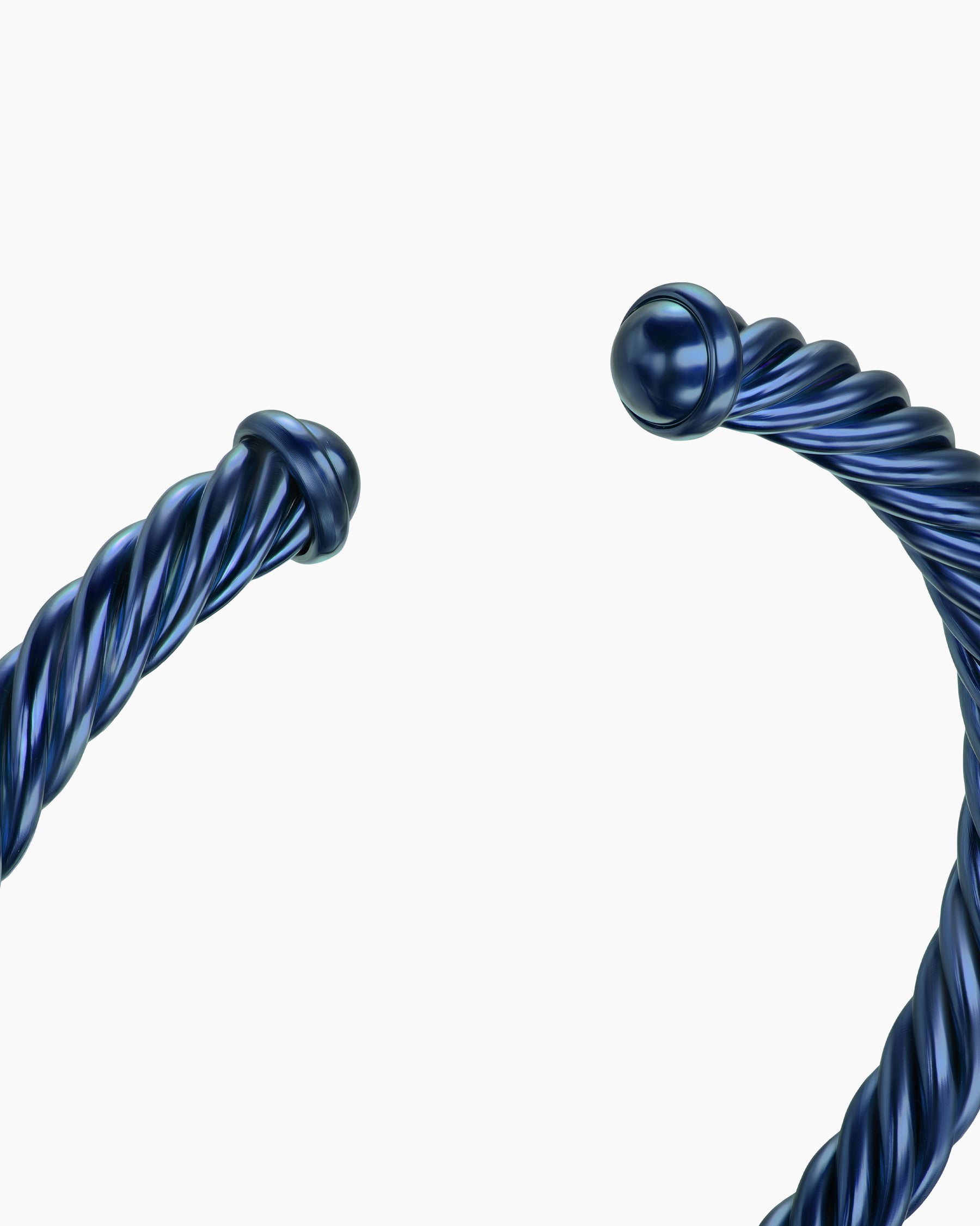 Cable Cuff Bracelet in Navy Aluminum, 6mm - Image 5