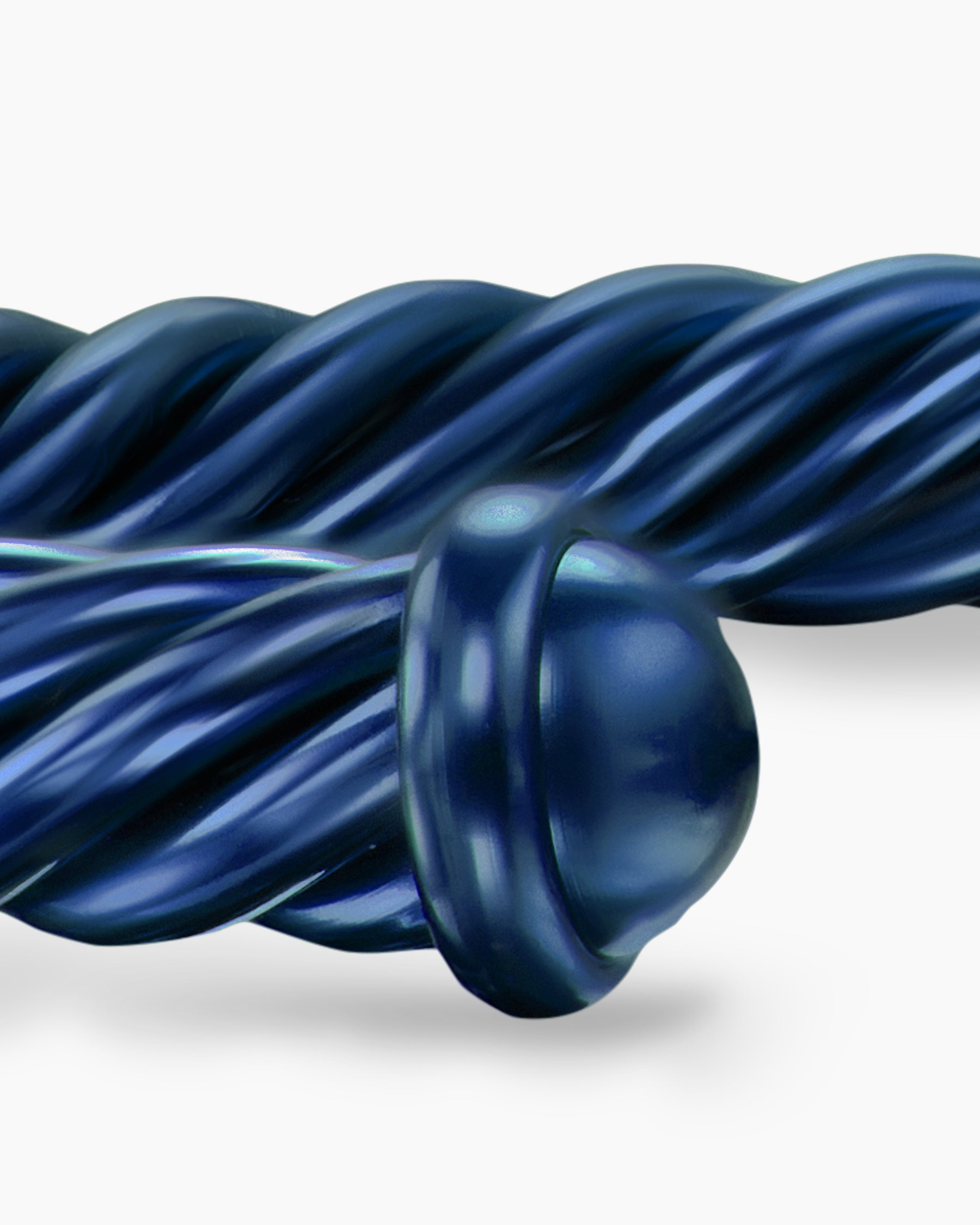 Cable Cuff Bracelet in Navy Aluminum, 6mm - Image 6
