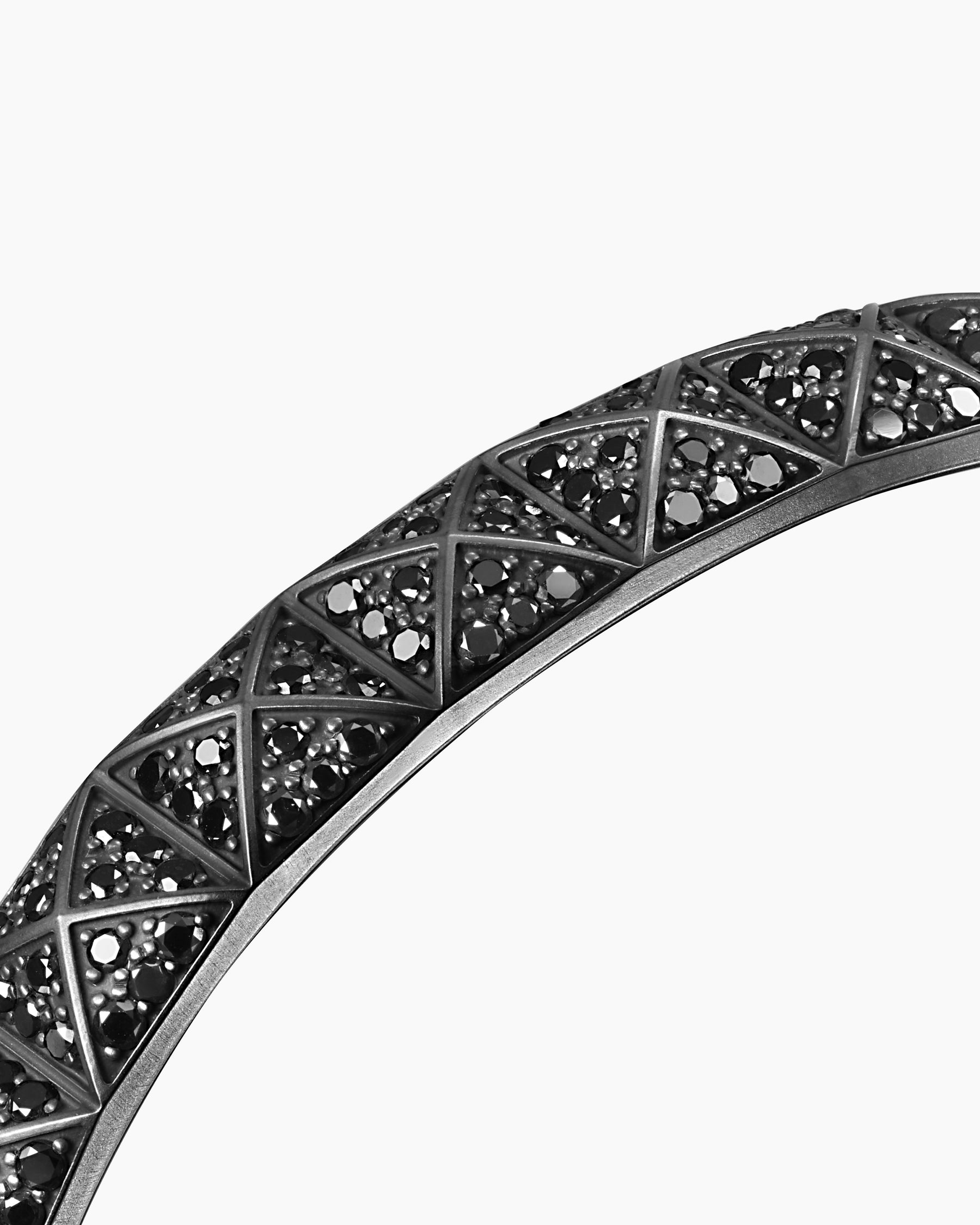 Pyramid Cuff Bracelet in Black Titanium with Black Diamonds, 9.3mm - Image 5
