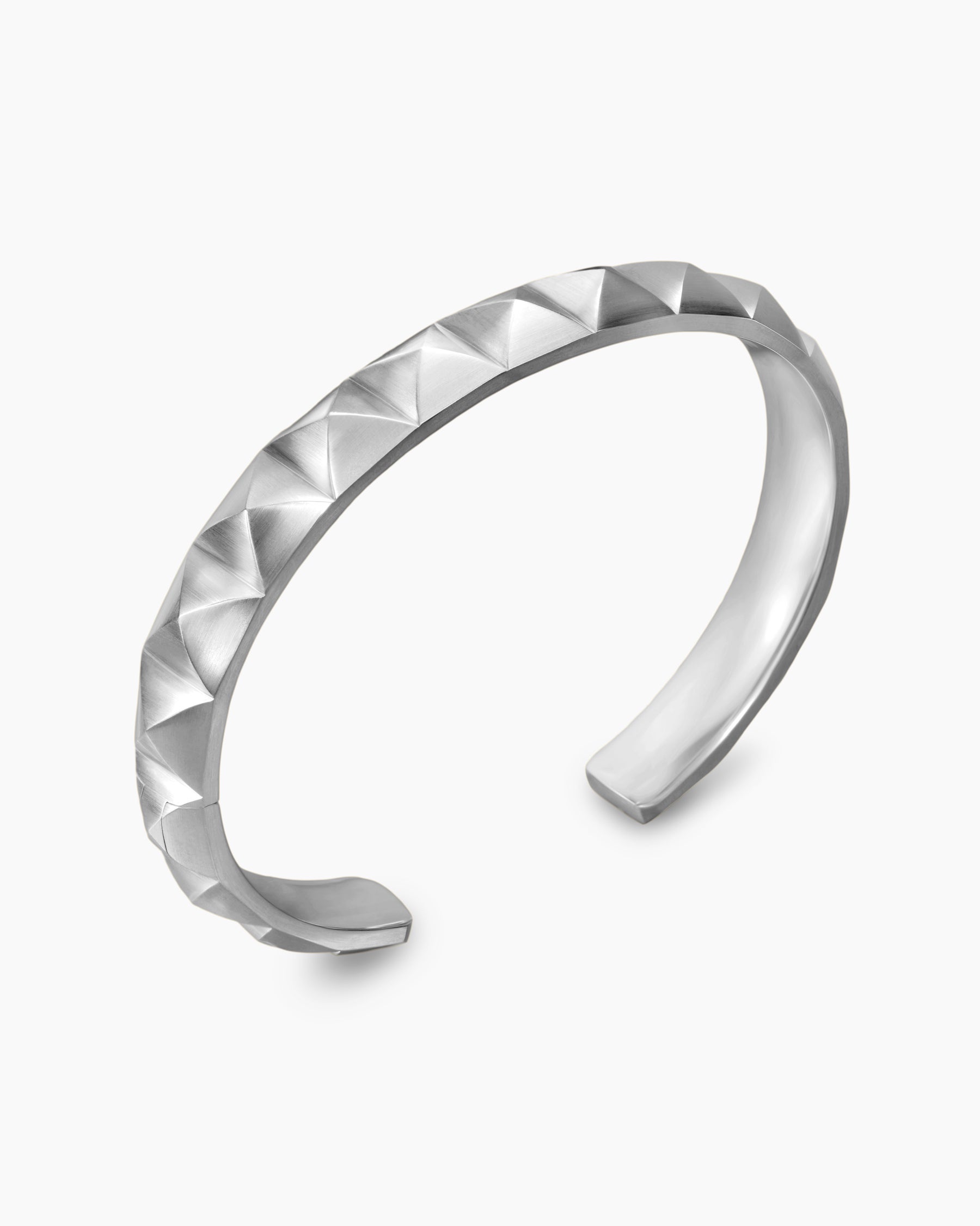 Pyramid Cuff Bracelet in Sterling Silver, 9.3mm - Image 3