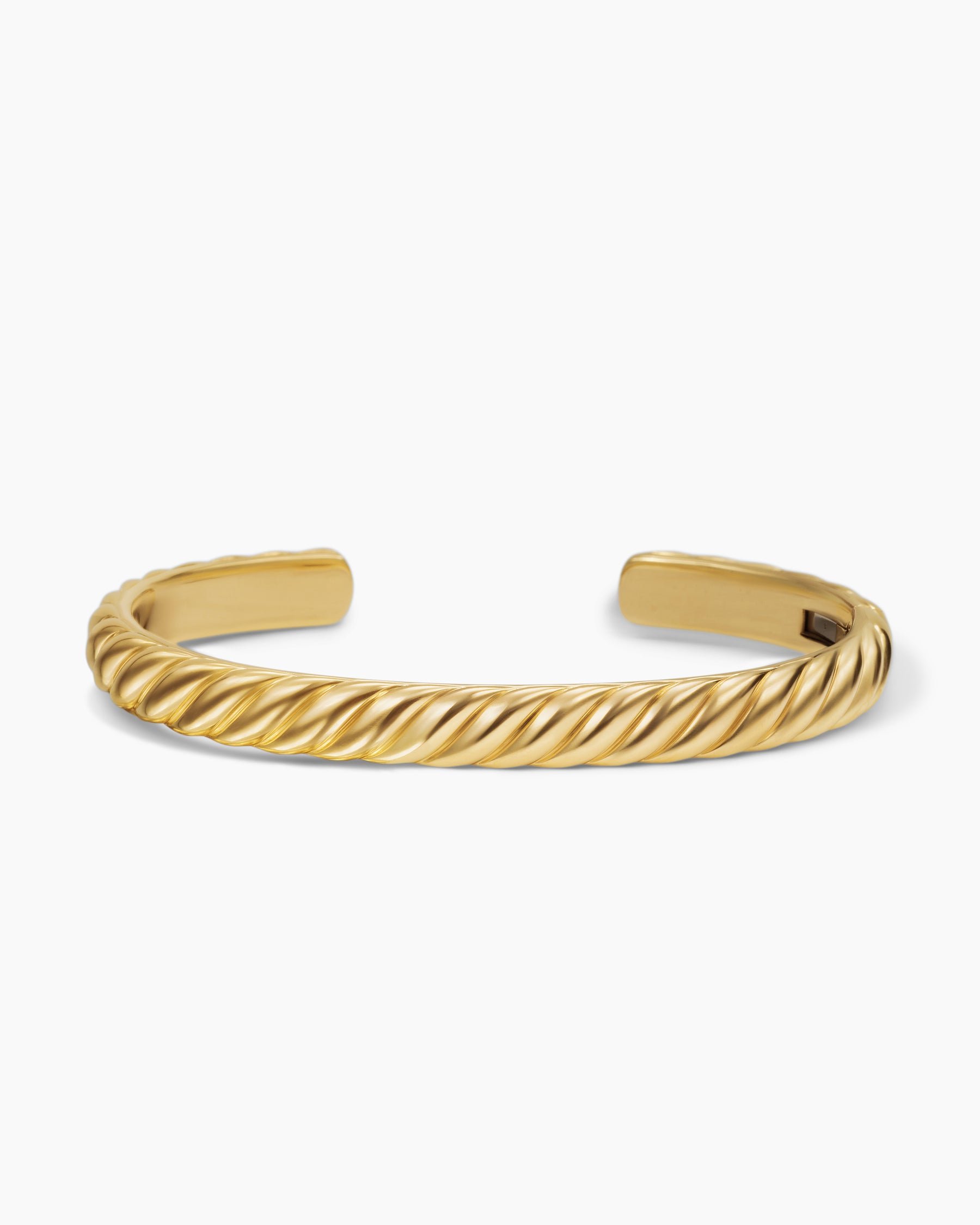 Sculpted Cable Cuff Bracelet in 18K Yellow Gold, 7mm - Image 4