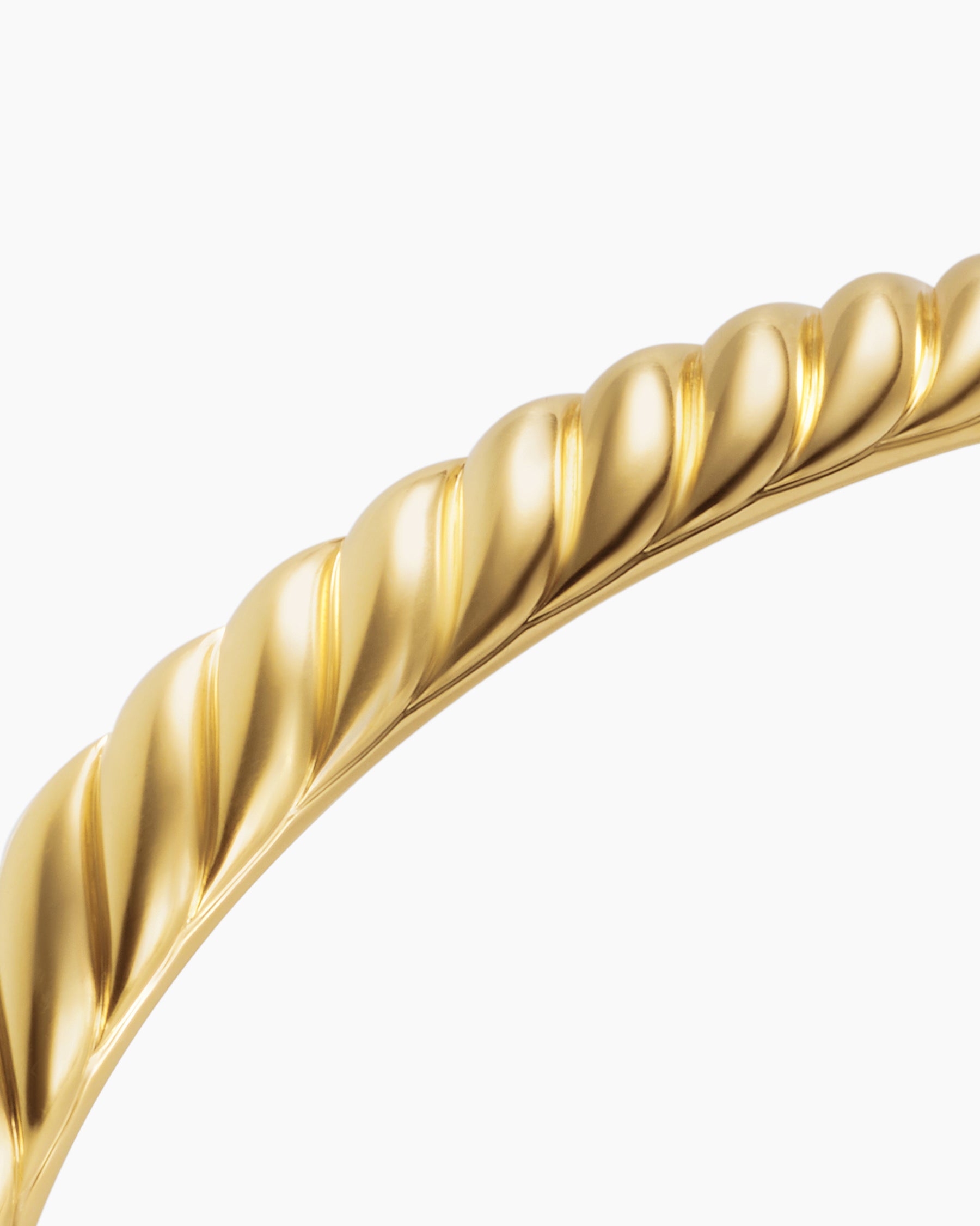 Sculpted Cable Cuff Bracelet in 18K Yellow Gold, 7mm - Image 5