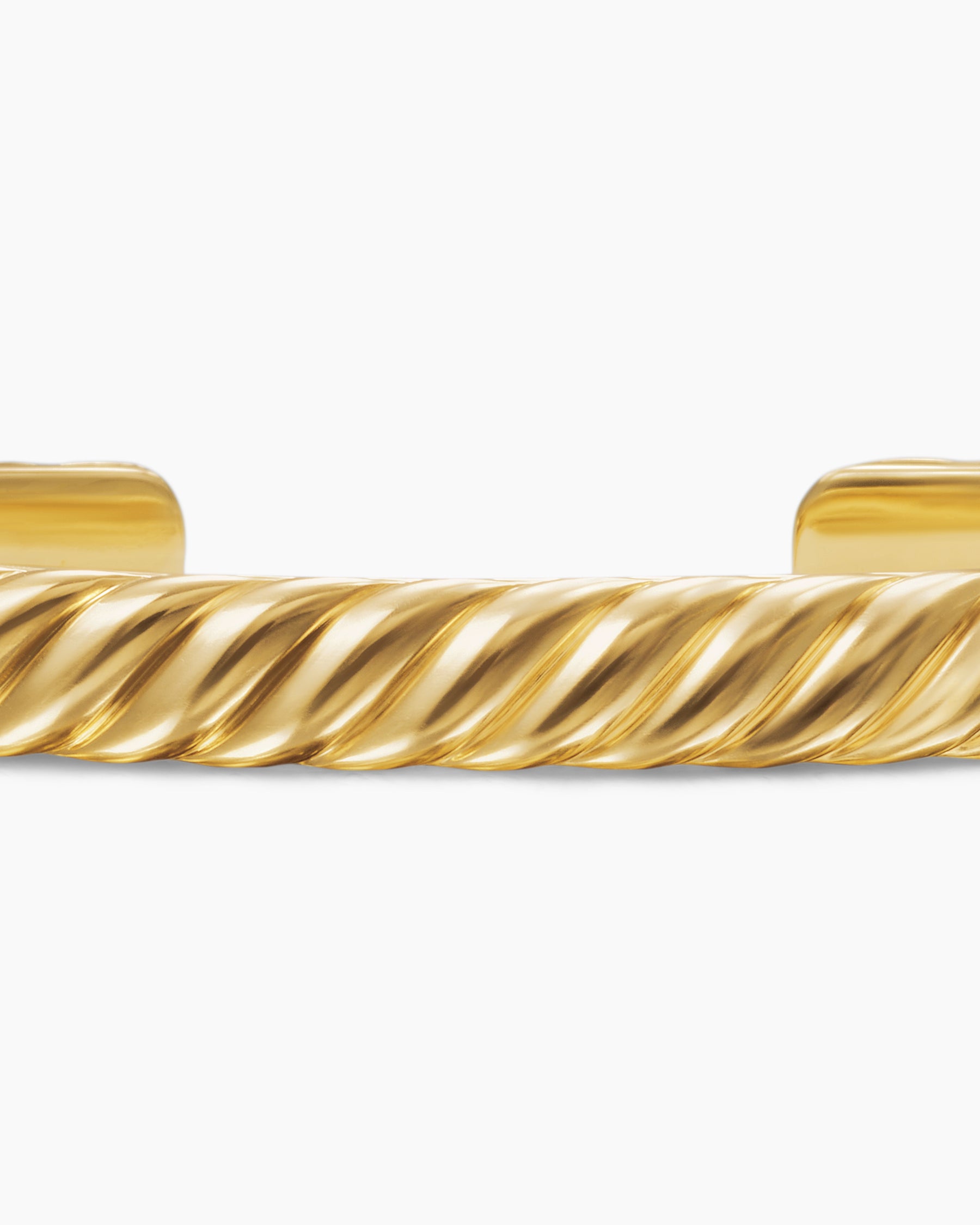 Sculpted Cable Cuff Bracelet in 18K Yellow Gold, 7mm - Image 6