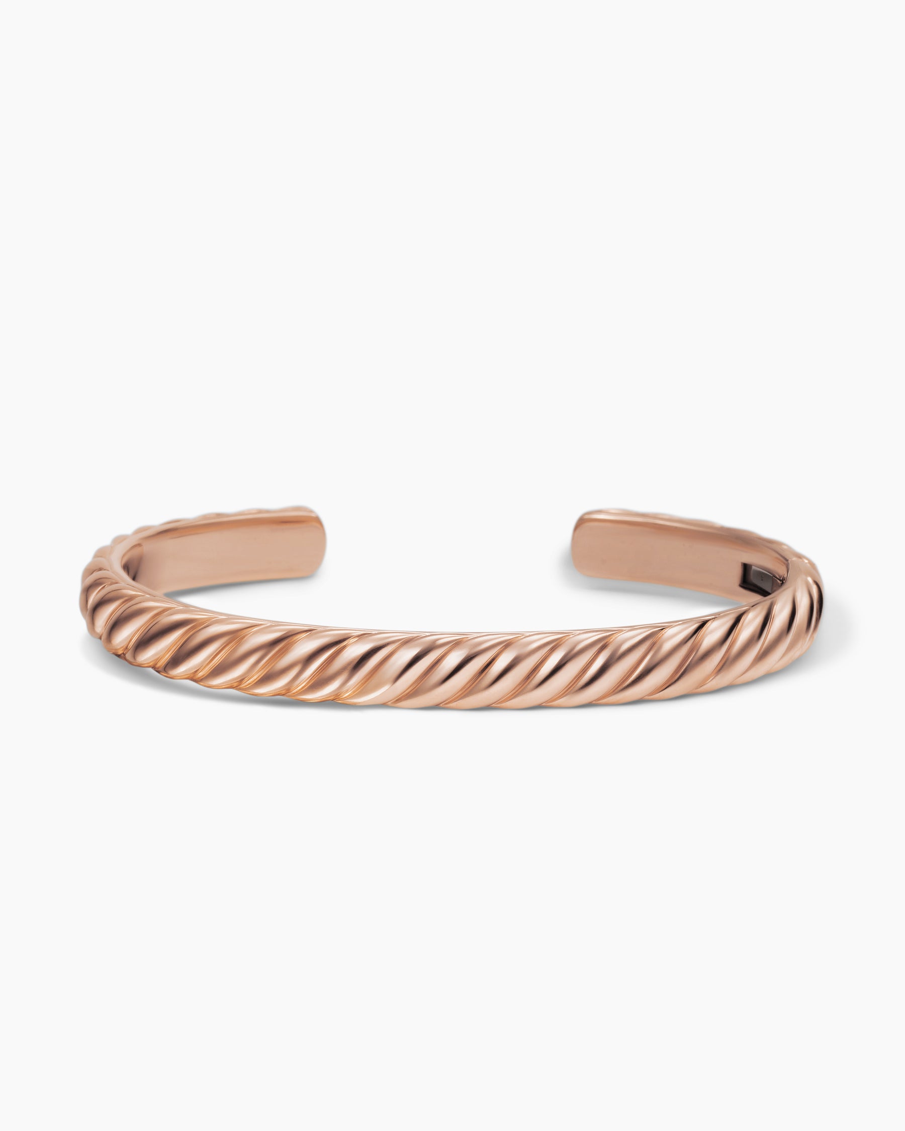 Sculpted Cable Cuff Bracelet in 18K Rose Gold, 7mm - Image 4