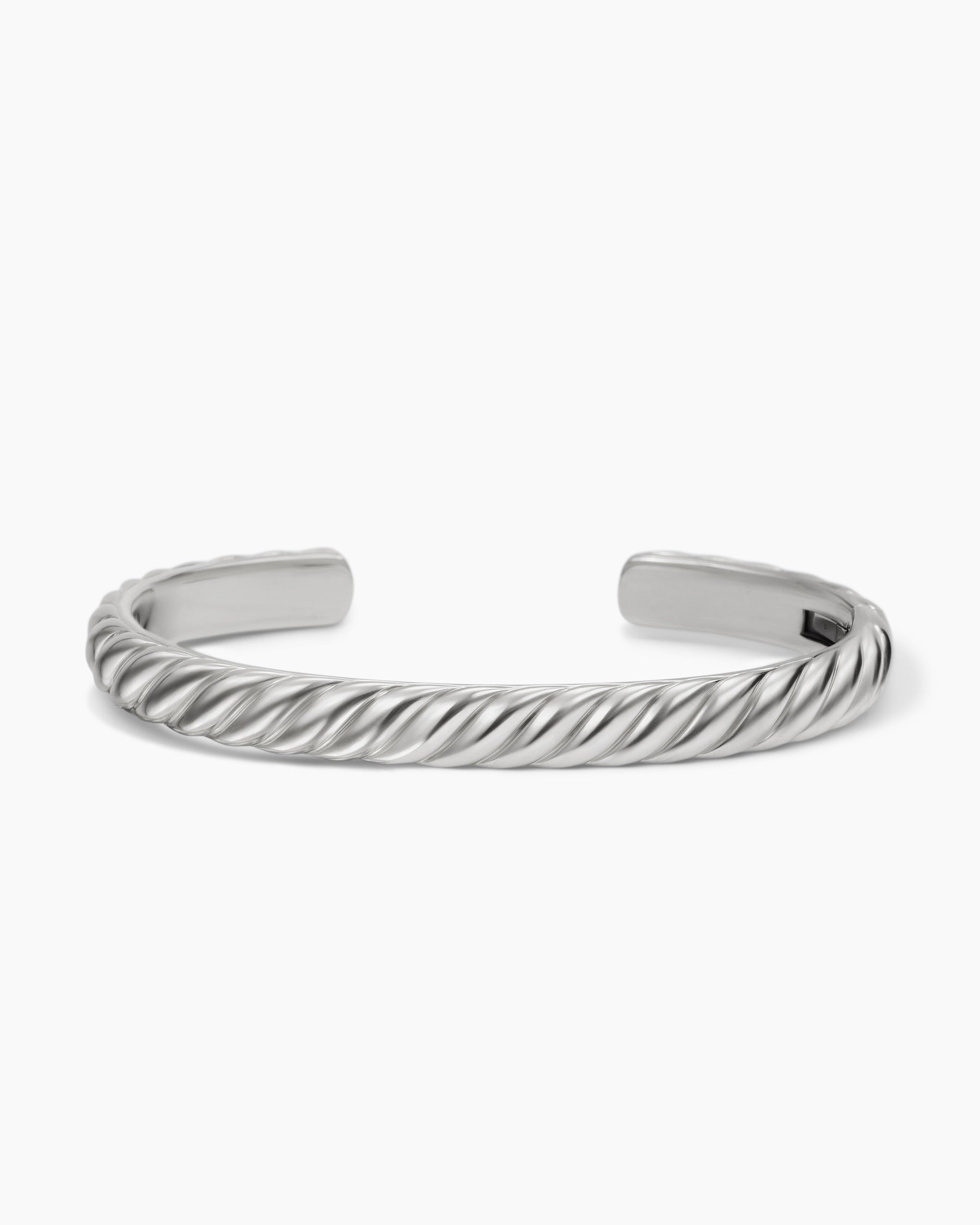 Sculpted Cable Cuff Bracelet in 18K White Gold, 7mm - Image 4