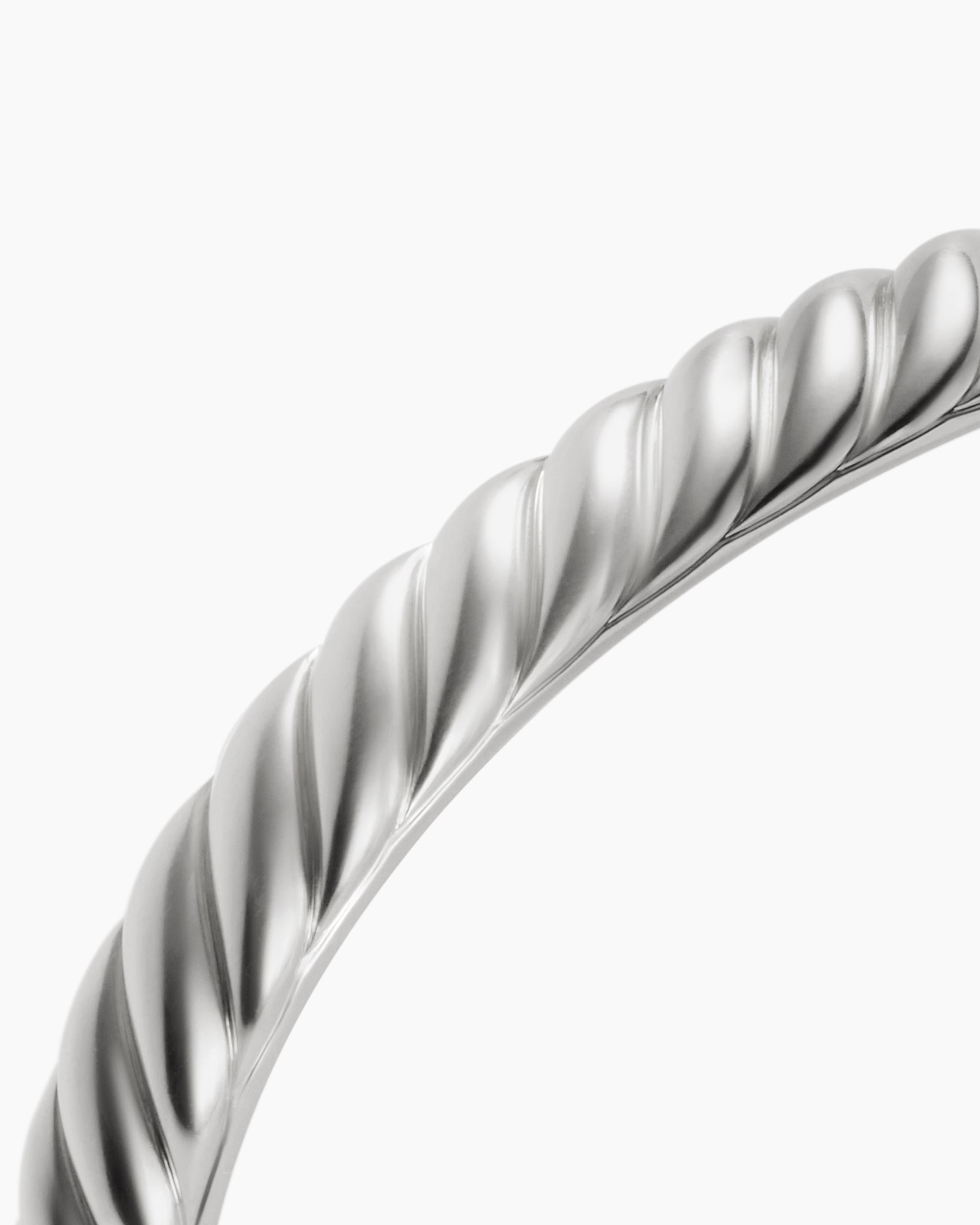 Sculpted Cable Cuff Bracelet in 18K White Gold, 7mm - Image 5