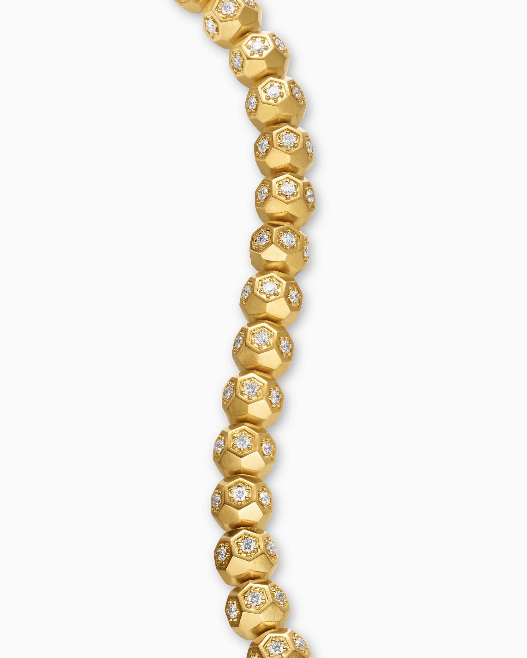 Spiritual Beads Faceted Bracelet in 18K Yellow Gold with Pavé Diamonds, 6mm - Image 6