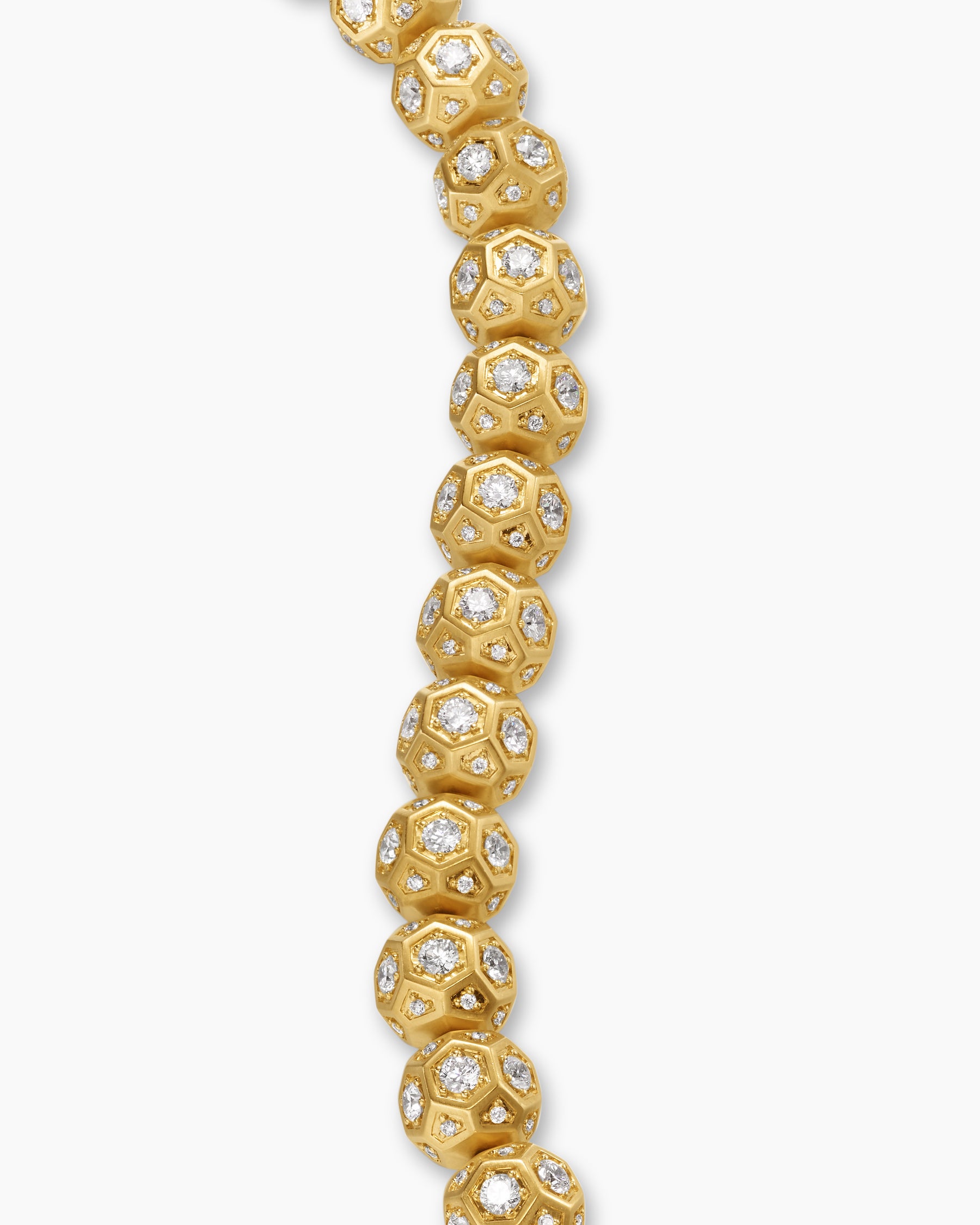 Spiritual Beads Faceted Bracelet in 18K Yellow Gold with Pavé Diamonds, 8mm - Image 6