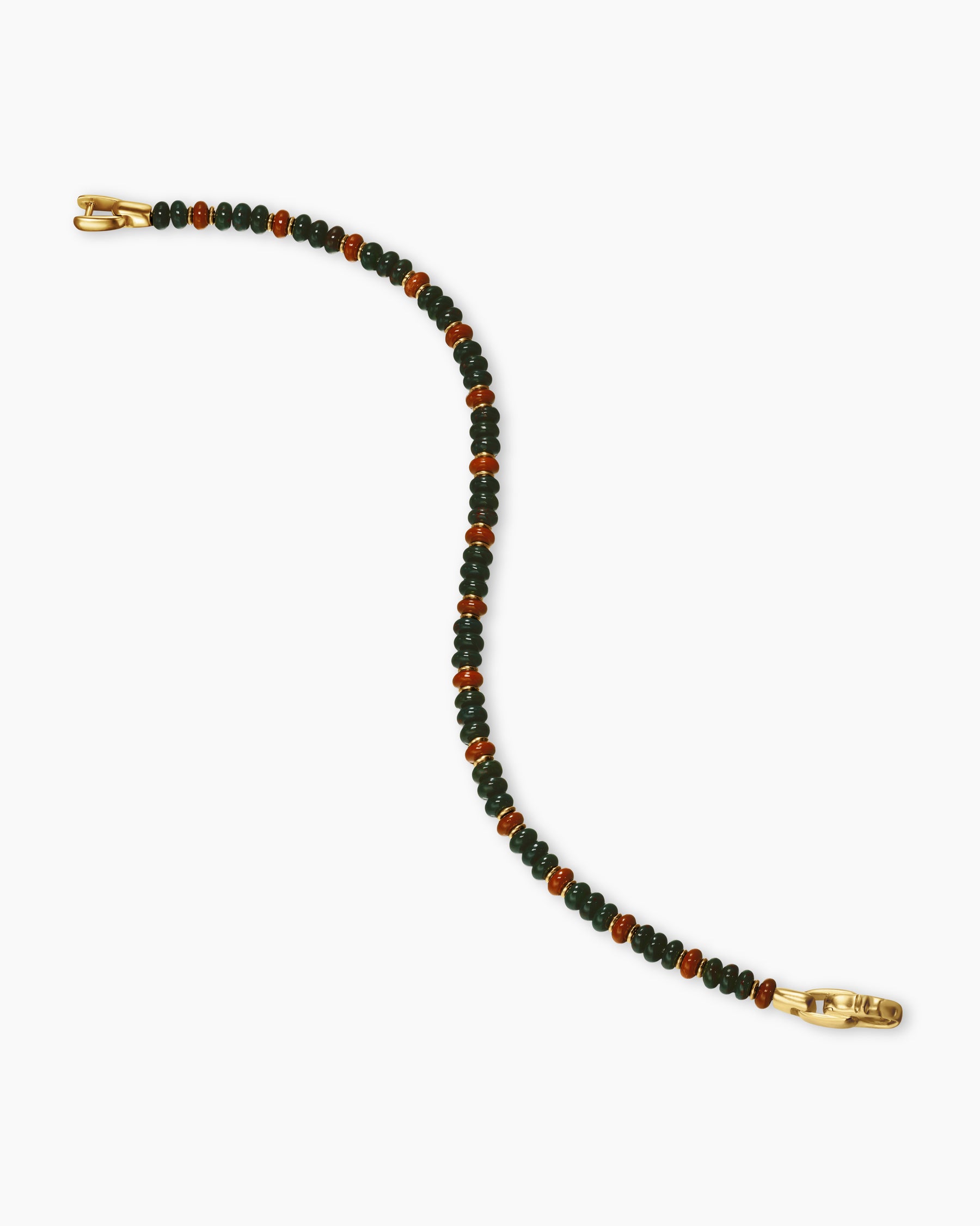 Spiritual Beads Bracelet in 18K Yellow Gold with Bloodstone and Red Jasper, 4mm - Image 4