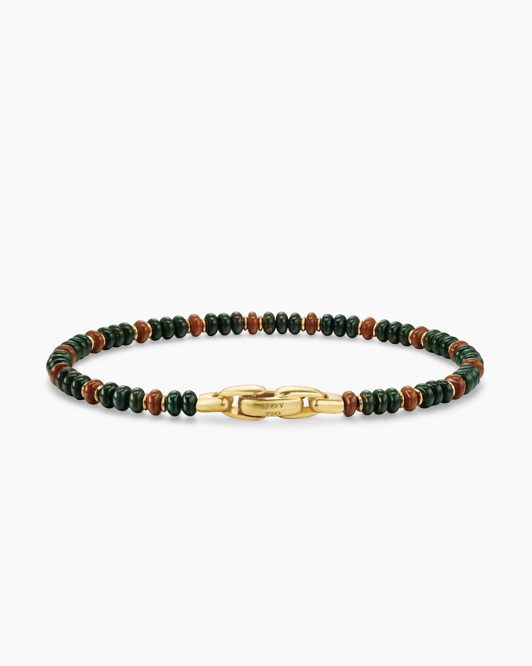 Spiritual Beads Bracelet in 18K Yellow Gold with Bloodstone and Red Jasper, 4mm - Image 5