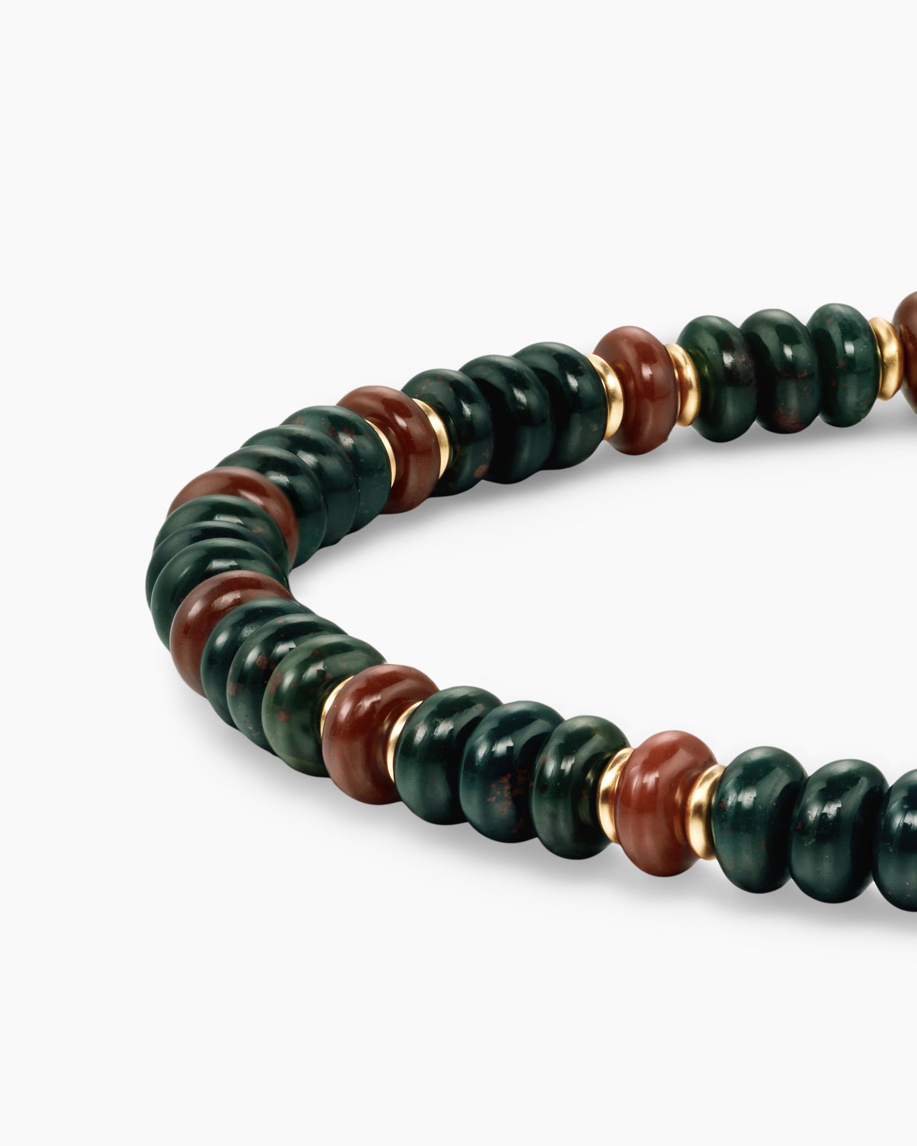Spiritual Beads Bracelet in 18K Yellow Gold with Bloodstone and Red Jasper, 4mm - Image 7