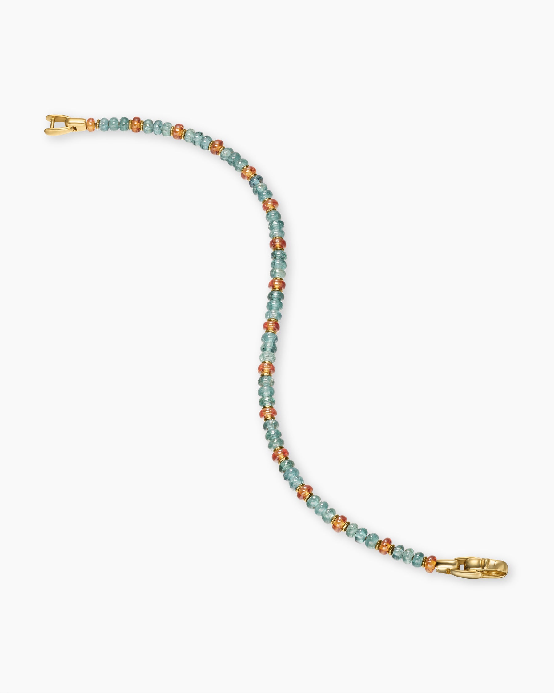 Spiritual Beads Bracelet in 18K Yellow Gold with Indicolite and Mandarin Garnet, 4mm - Image 4