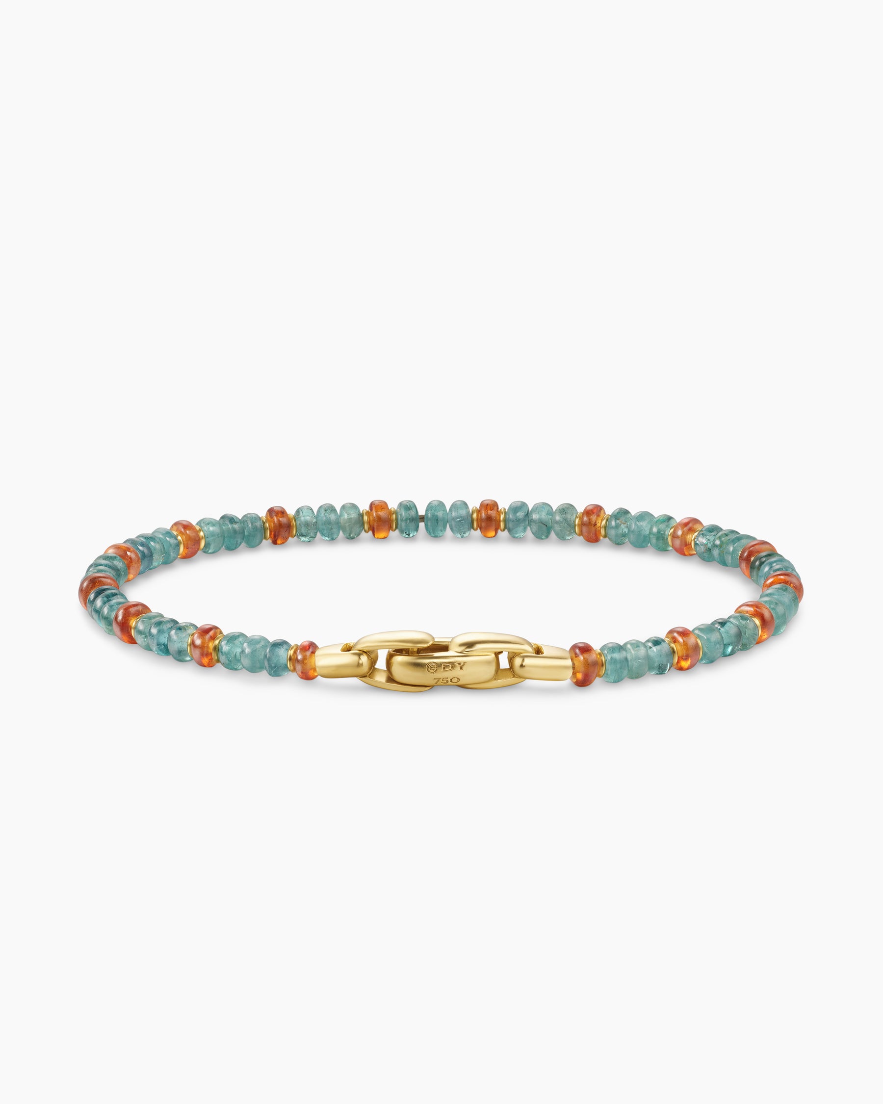 Spiritual Beads Bracelet in 18K Yellow Gold with Indicolite and Mandarin Garnet, 4mm - Image 5