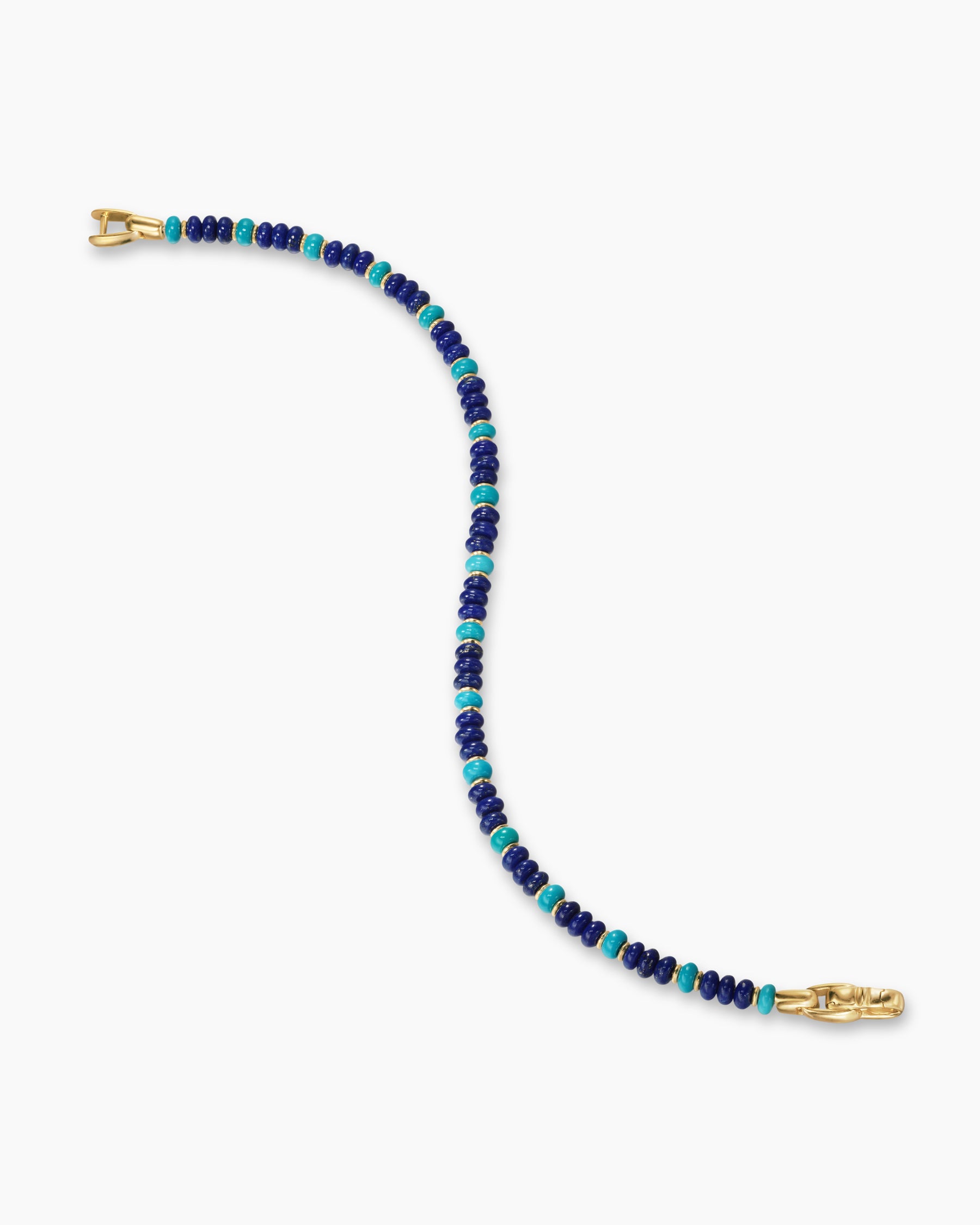 Spiritual Beads Bracelet in 18K Yellow Gold with Lapis and Turquoise, 4mm - Image 4