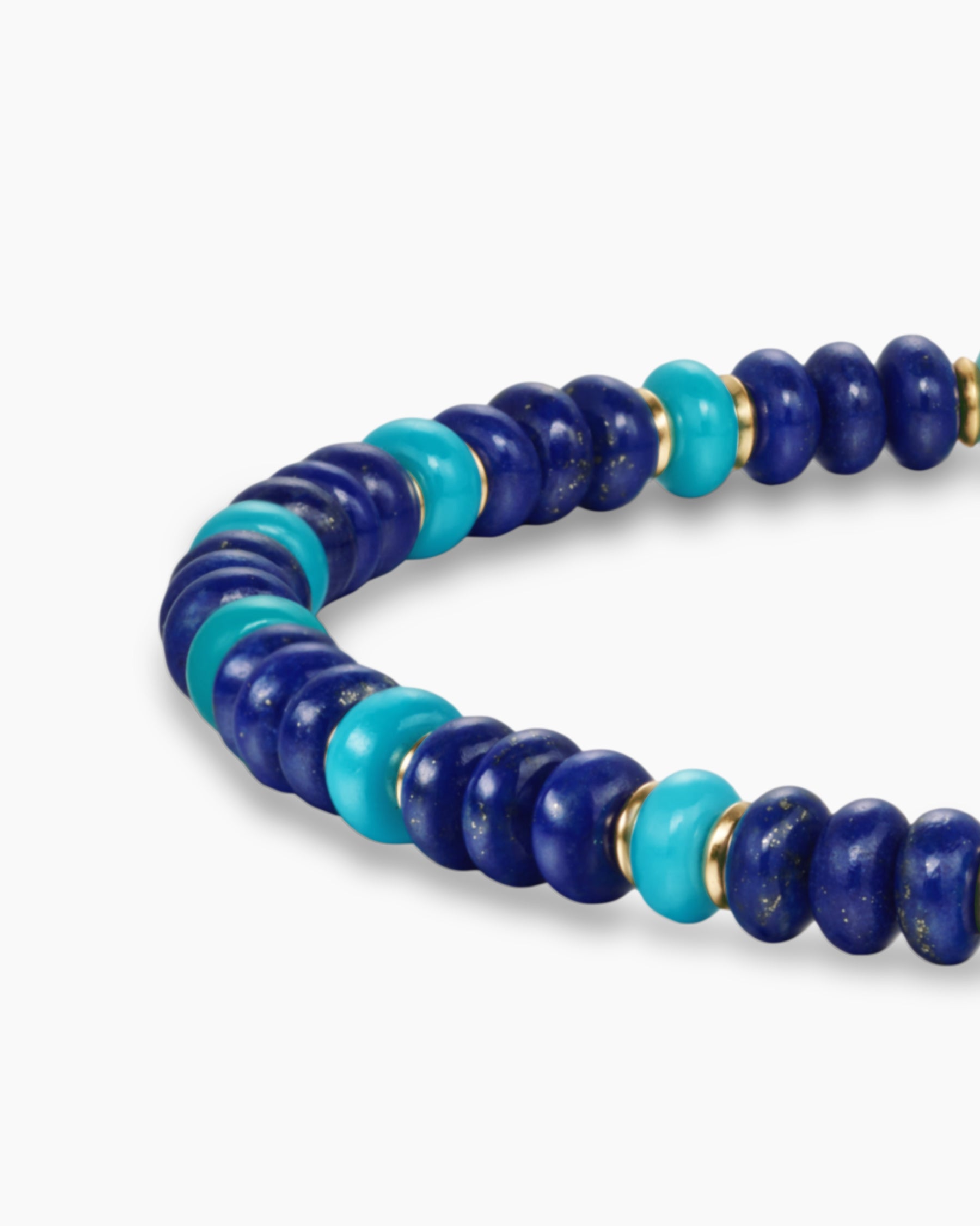 Spiritual Beads Bracelet in 18K Yellow Gold with Lapis and Turquoise, 4mm - Image 7
