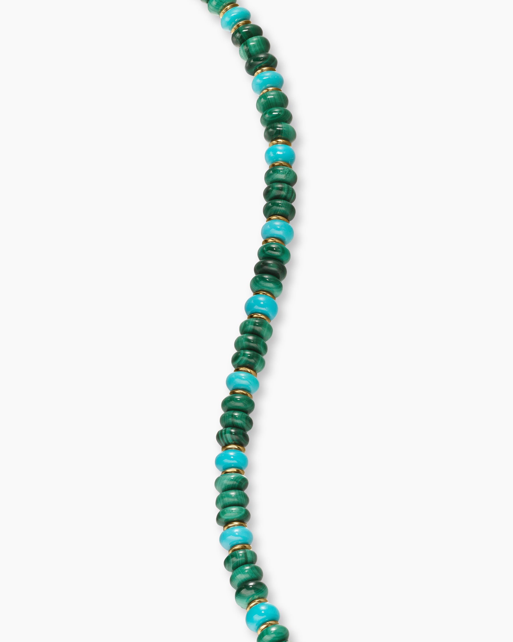 Spiritual Beads Bracelet in 18K Yellow Gold with Malachite and Turquoise, 4mm - Image 6