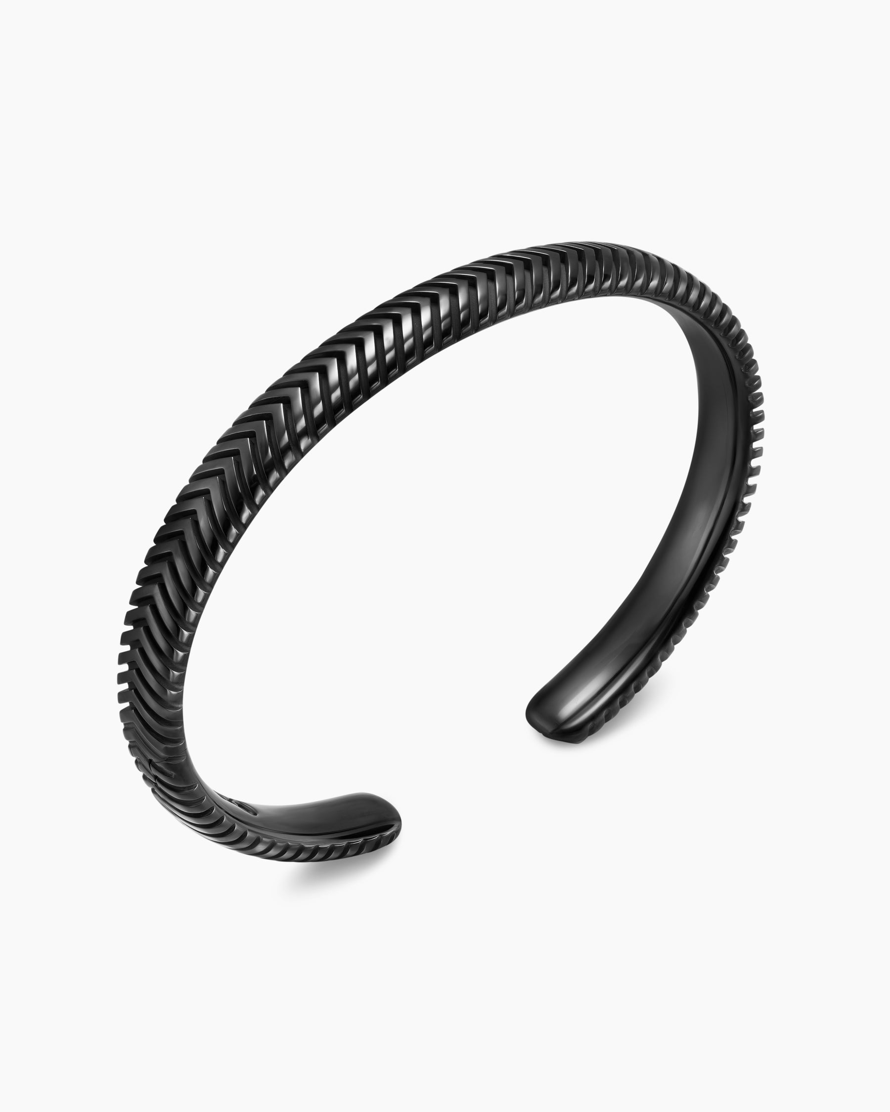 Chevron Cuff Bracelet in Black Titanium, 8mm - Image 3