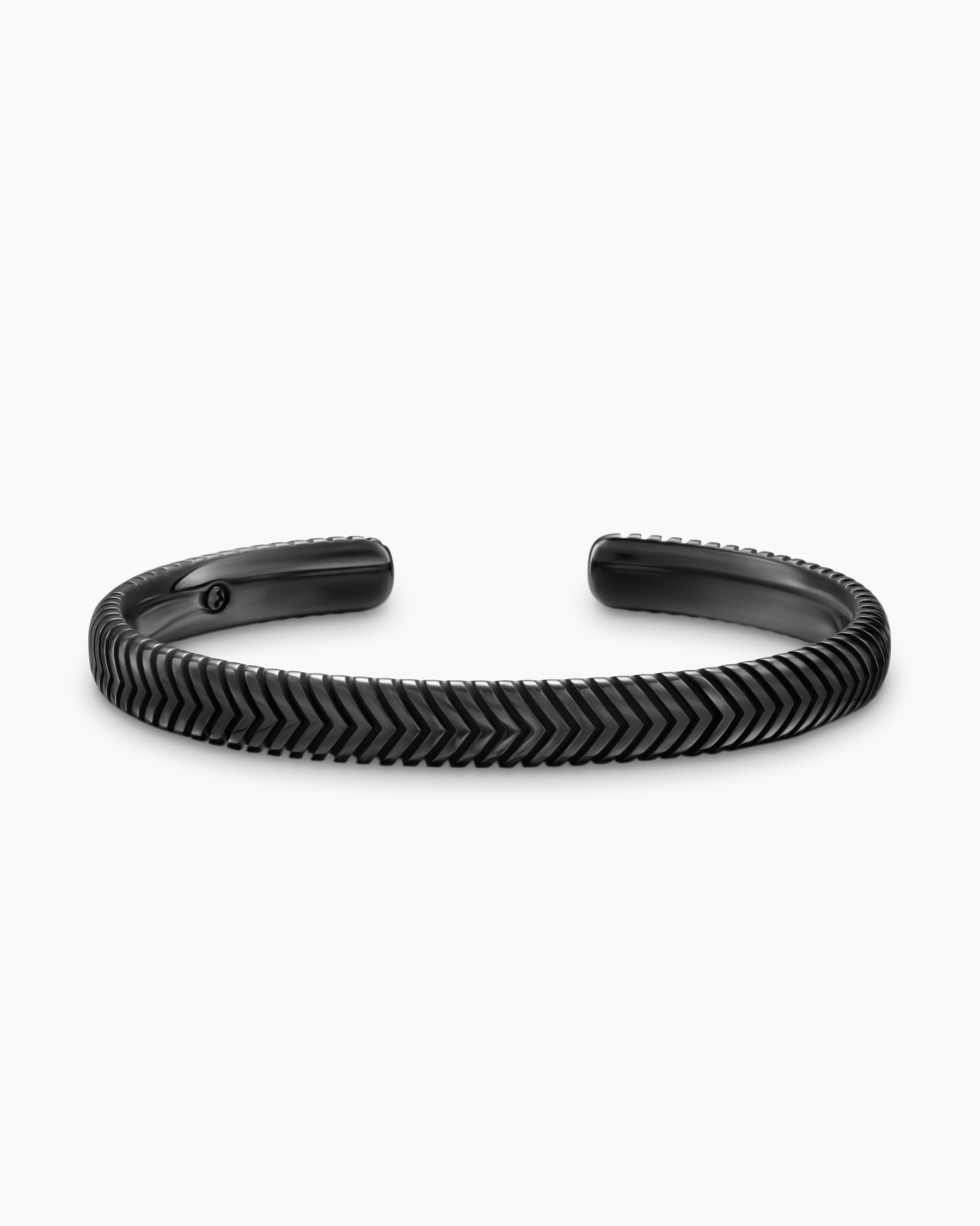 Chevron Cuff Bracelet in Black Titanium, 8mm - Image 4