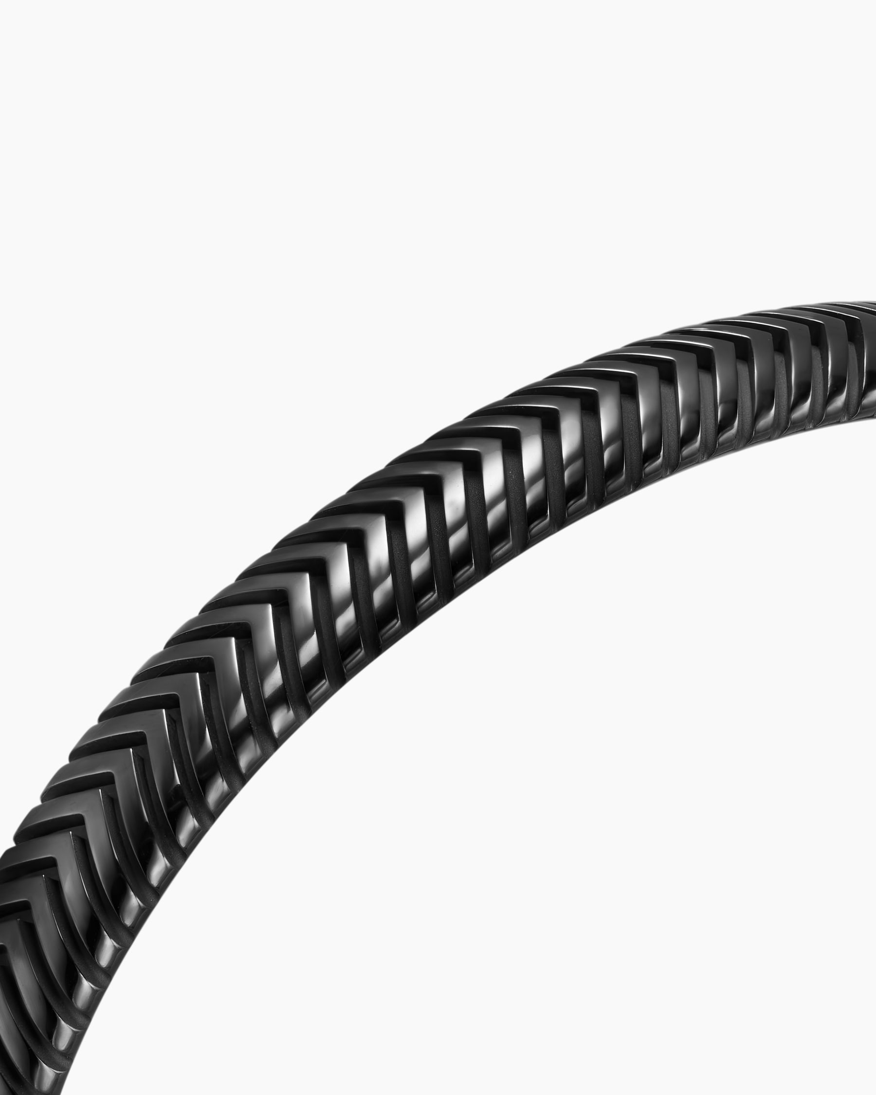 Chevron Cuff Bracelet in Black Titanium, 8mm - Image 5