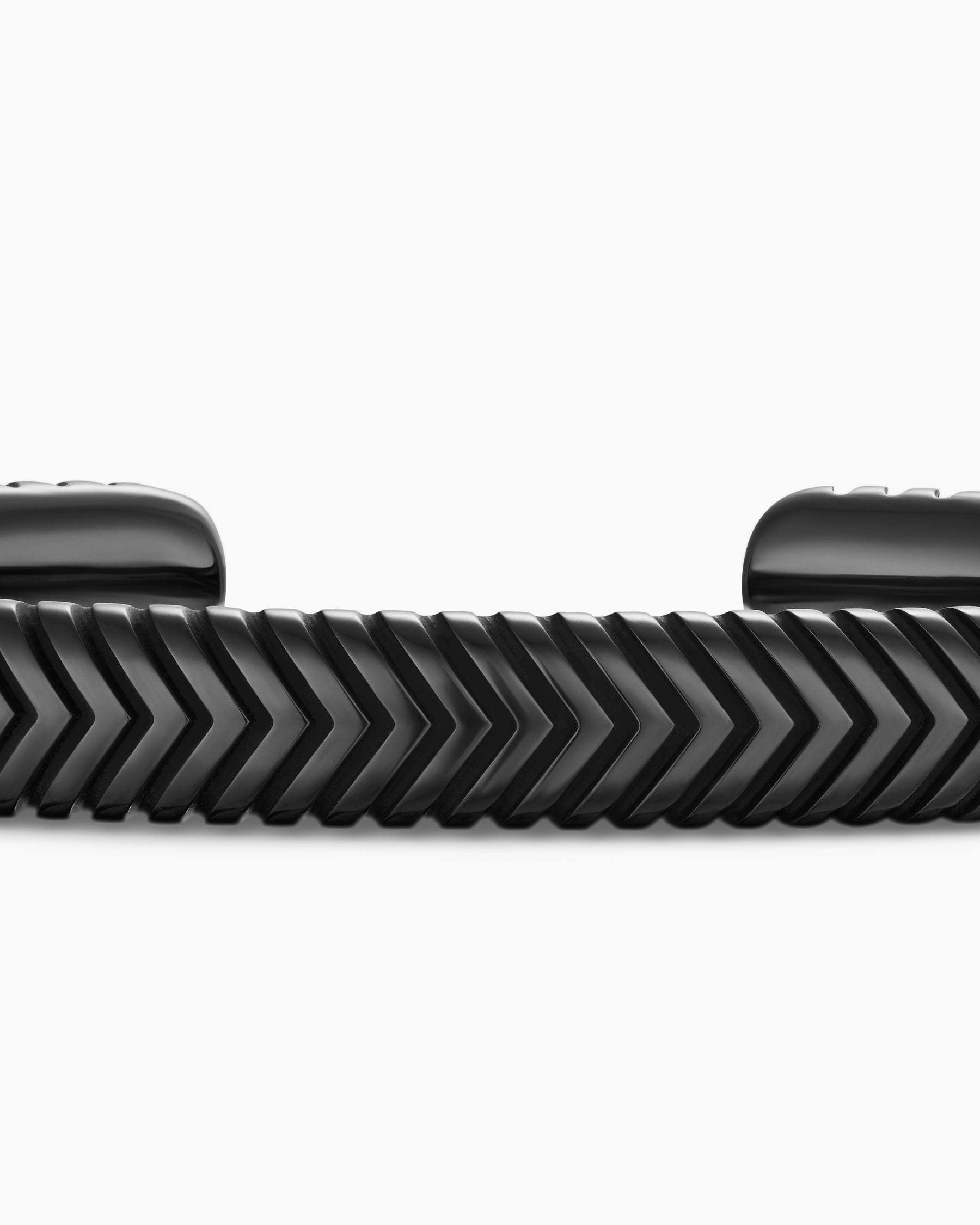 Chevron Cuff Bracelet in Black Titanium, 8mm - Image 6