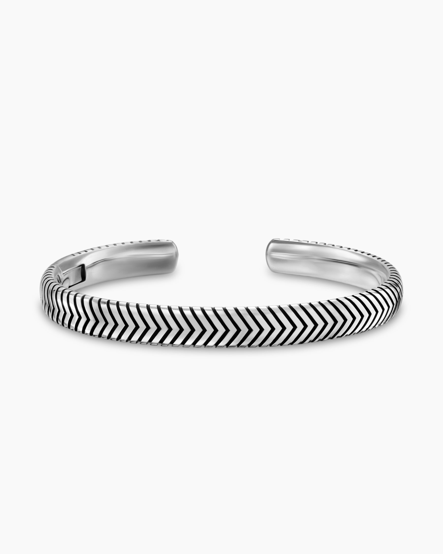 Chevron Cuff Bracelet in Sterling Silver, 8mm - Image 4