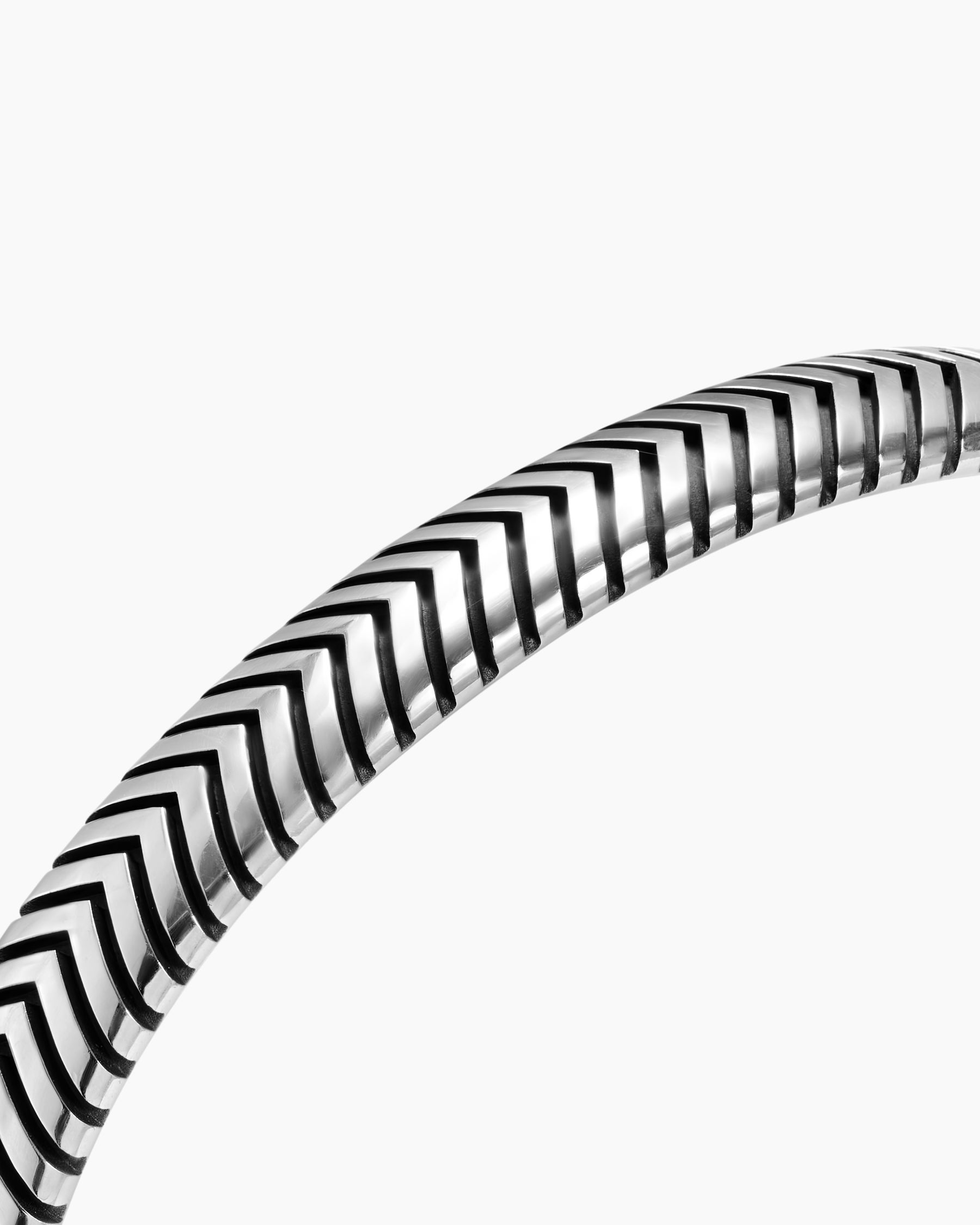 Chevron Cuff Bracelet in Sterling Silver, 8mm - Image 5