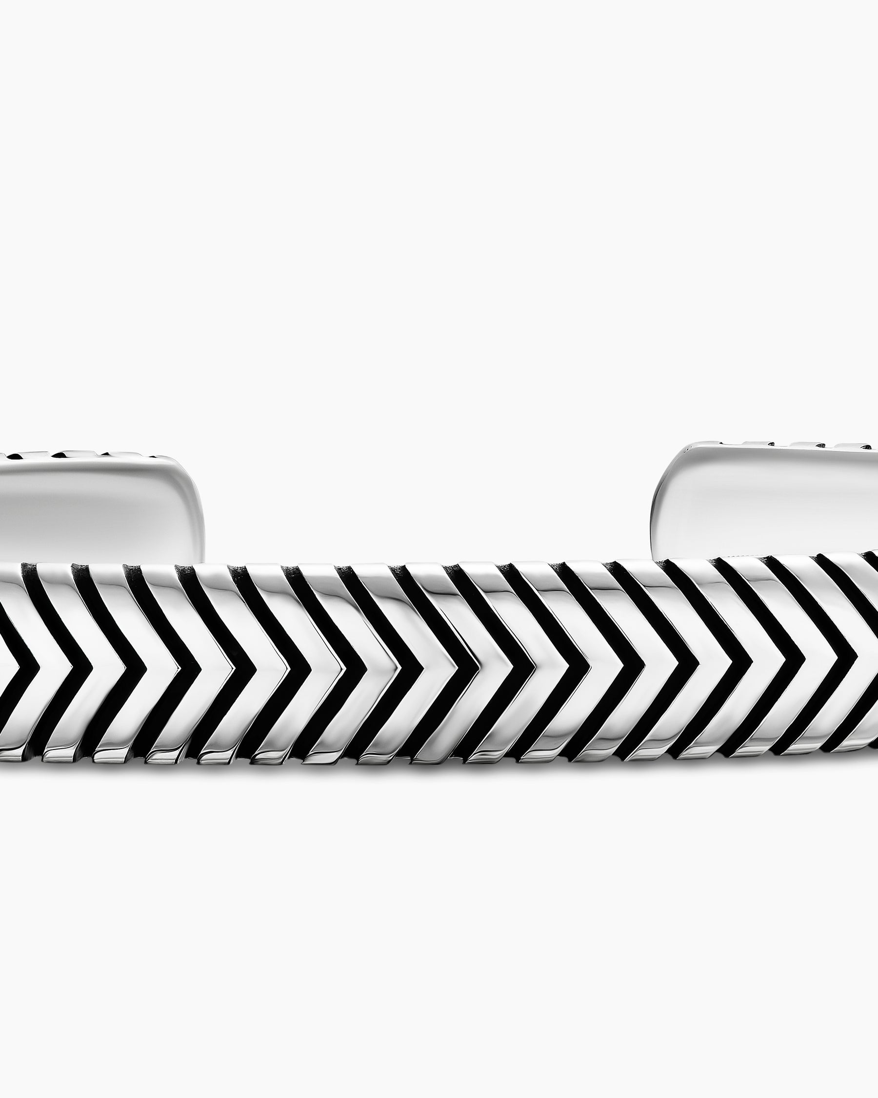 Chevron Cuff Bracelet in Sterling Silver, 8mm - Image 6