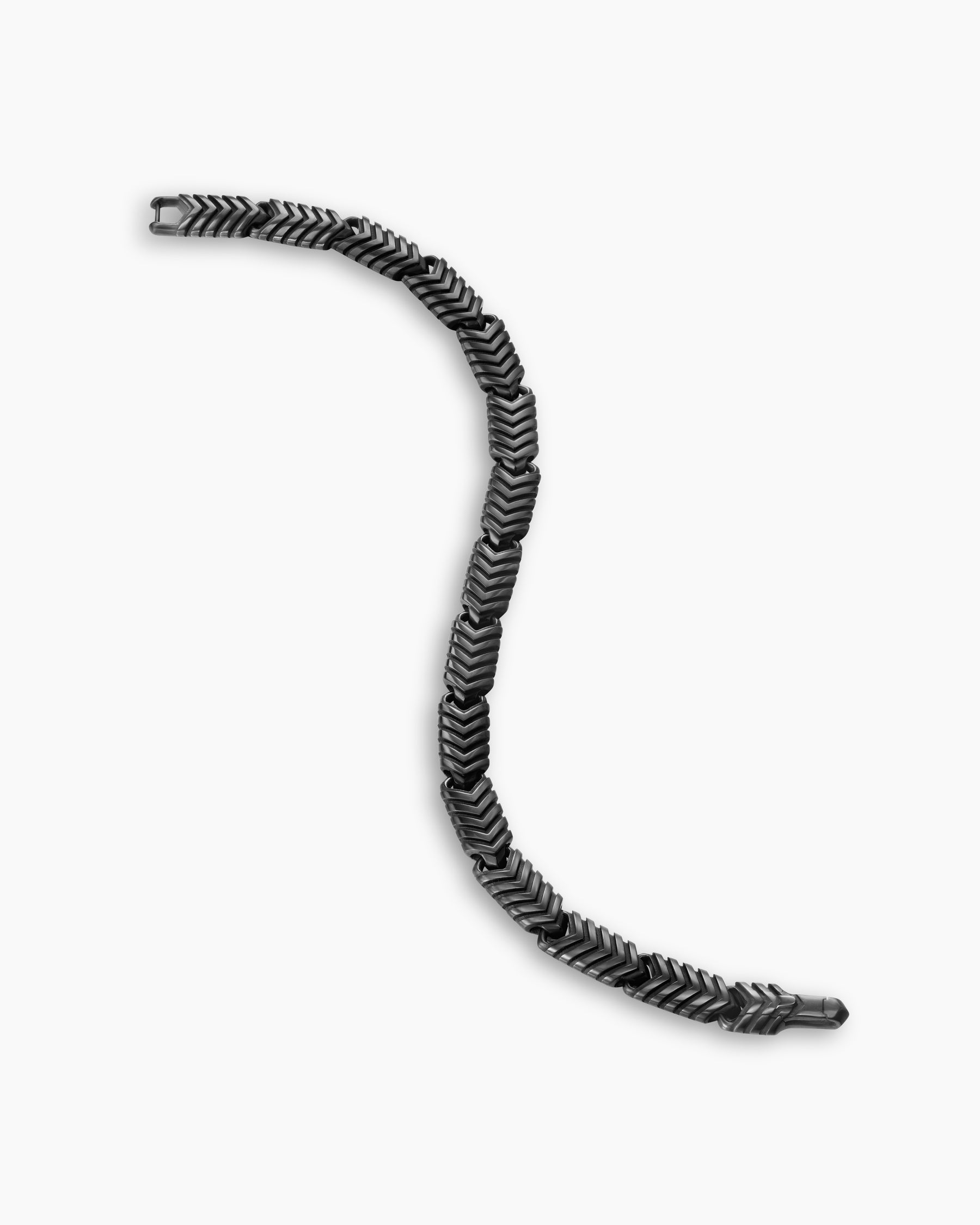 Chevron Link Bracelet in Black Titanium, 7.6mm - Image 4