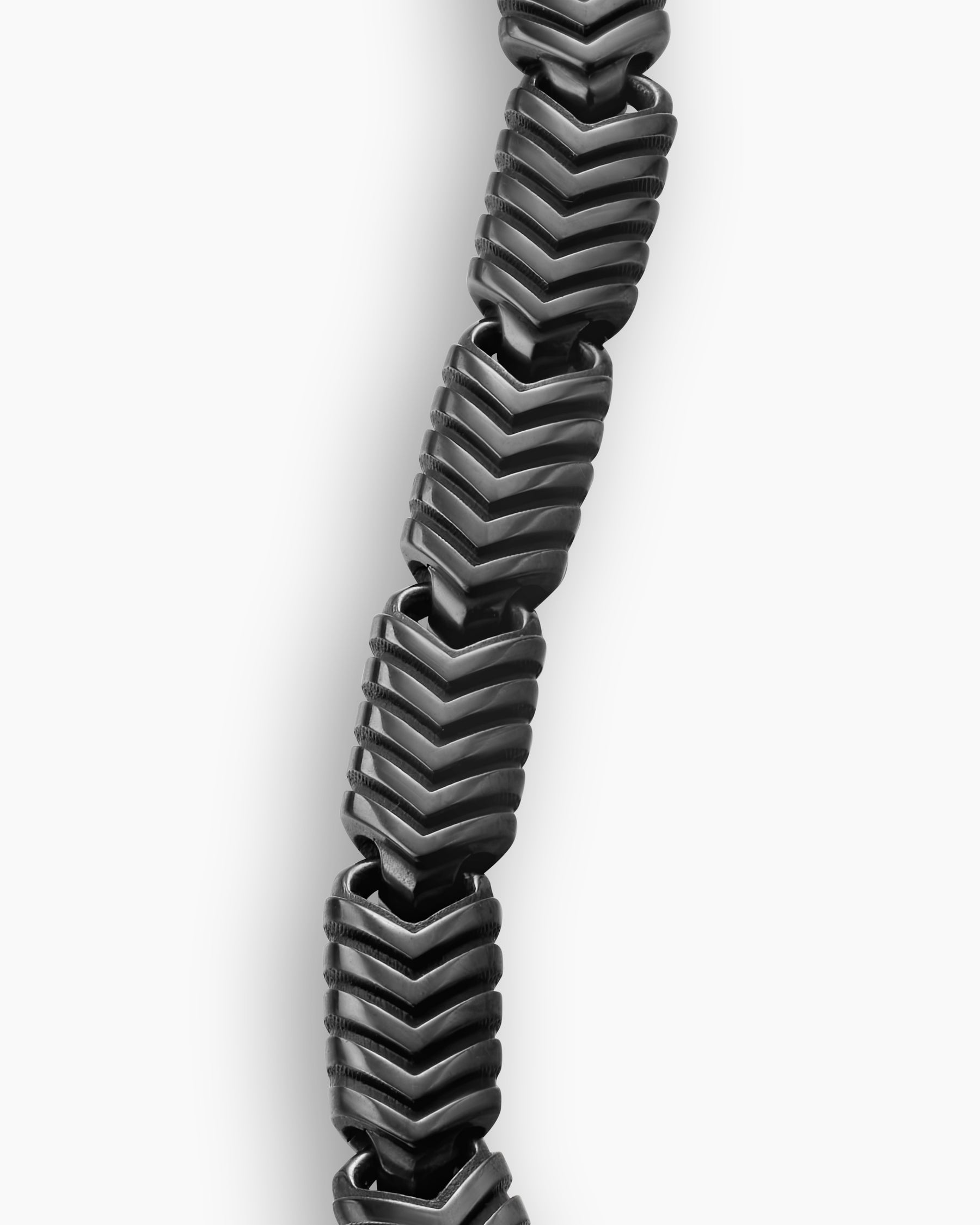 Chevron Link Bracelet in Black Titanium, 7.6mm - Image 6