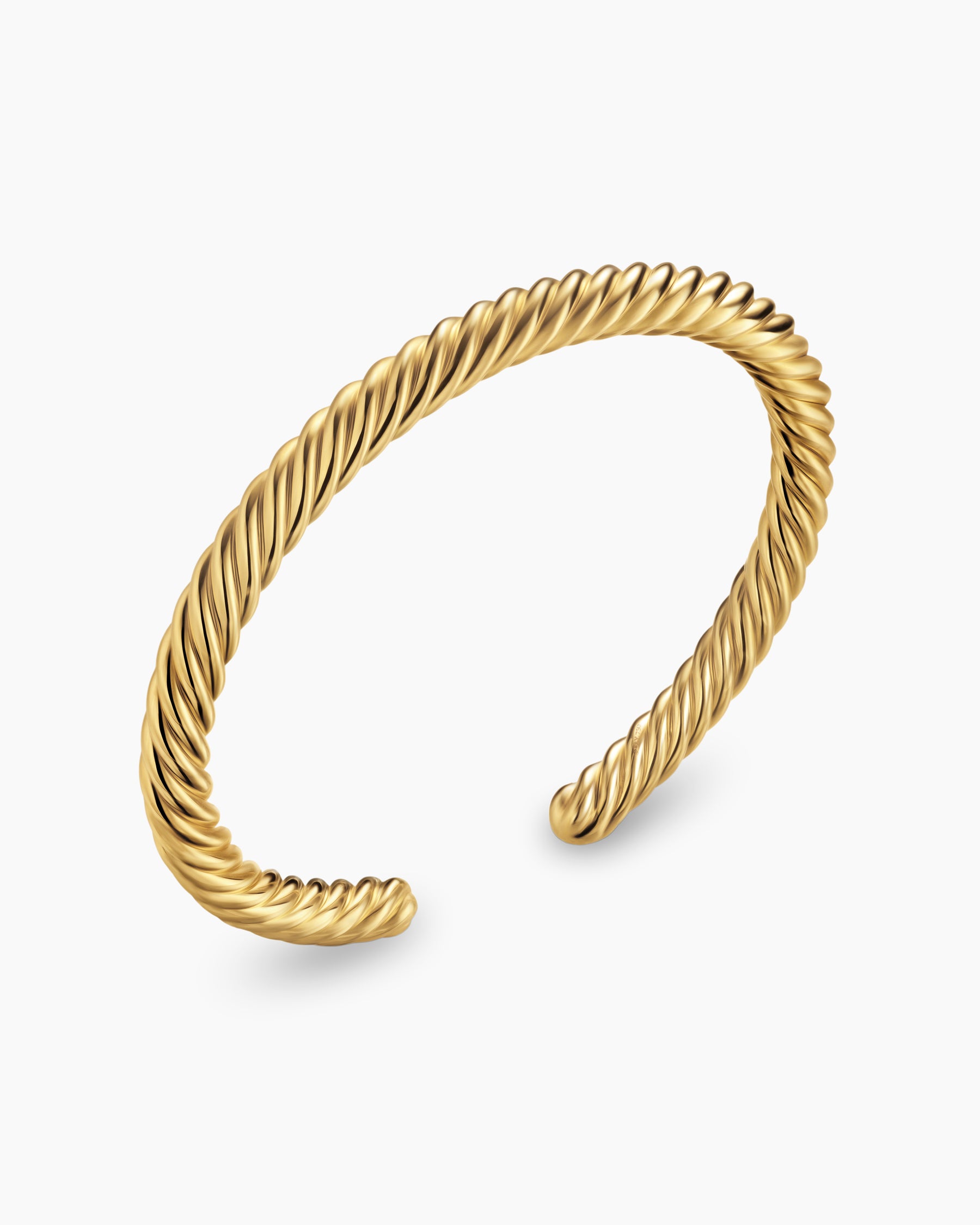 Cable Cuff Bracelet in 18K Yellow Gold, 6mm - Image 3