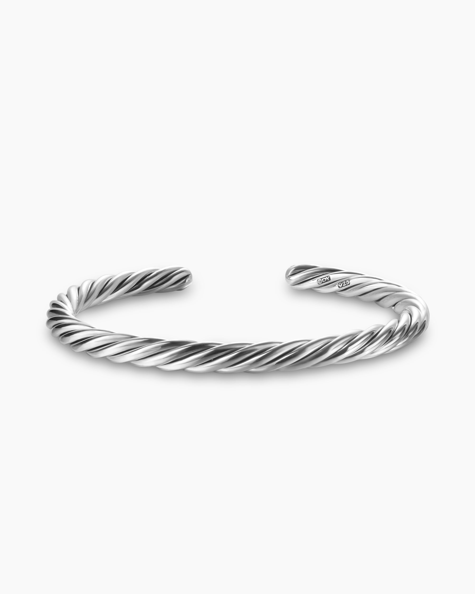 Cable Cuff Bracelet in Sterling Silver, 6mm - Image 4