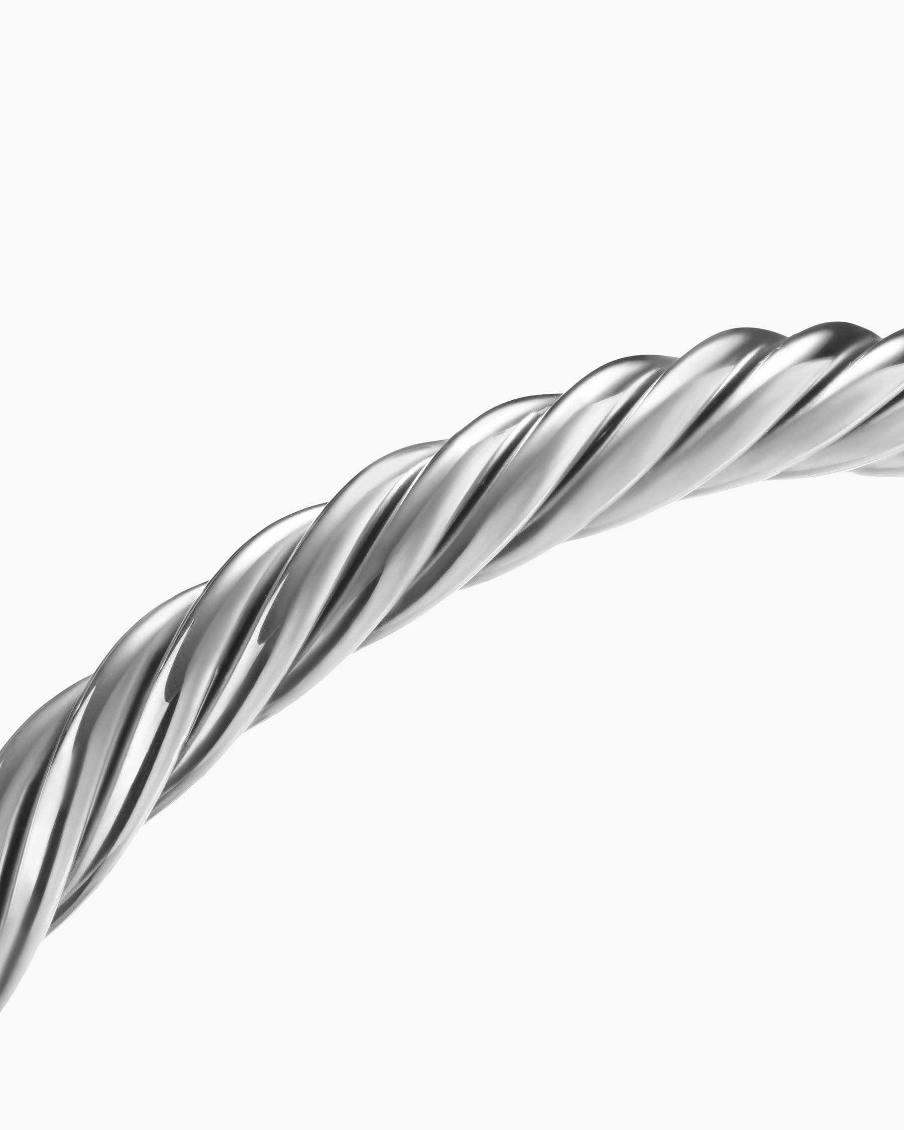 Cable Cuff Bracelet in Sterling Silver, 6mm - Image 5