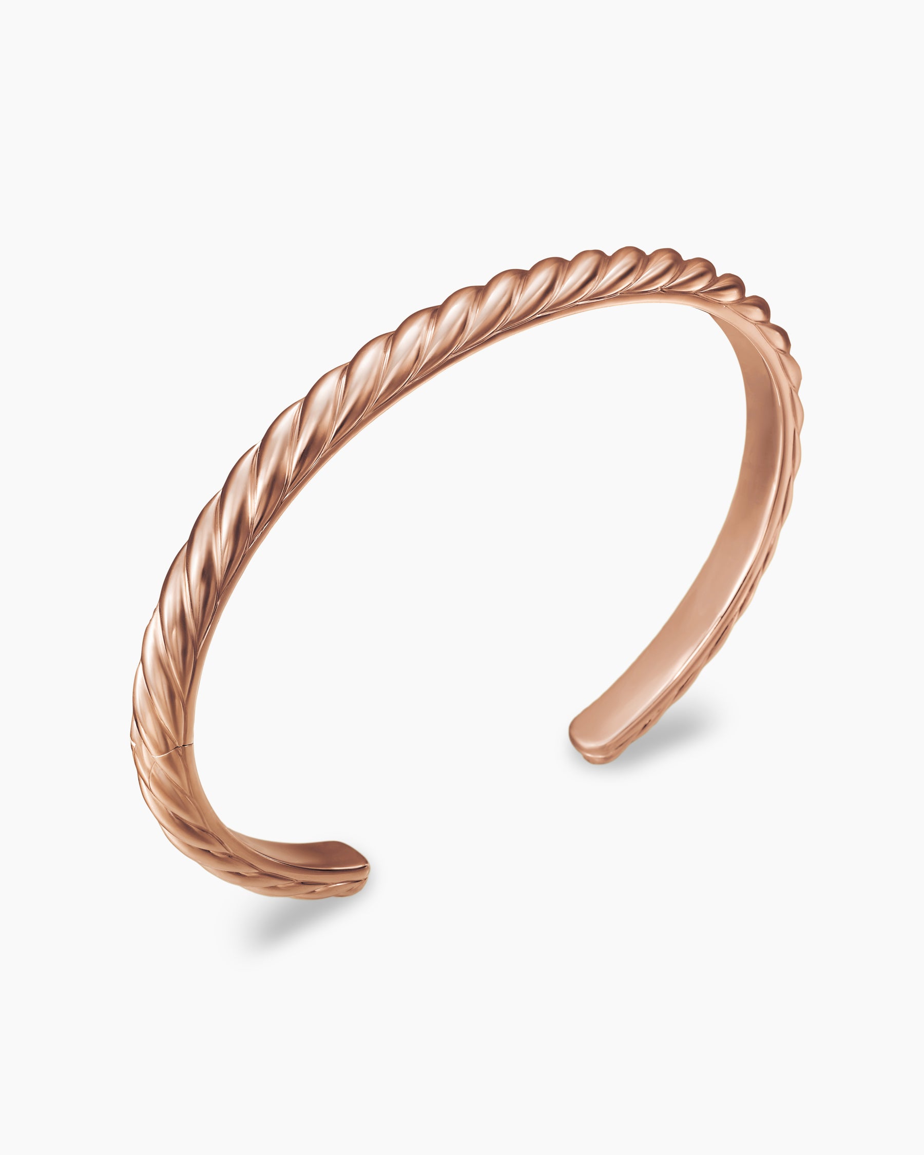 Sculpted Cable Cuff Bracelet in 18K Rose Gold, 5.5mm - Image 3