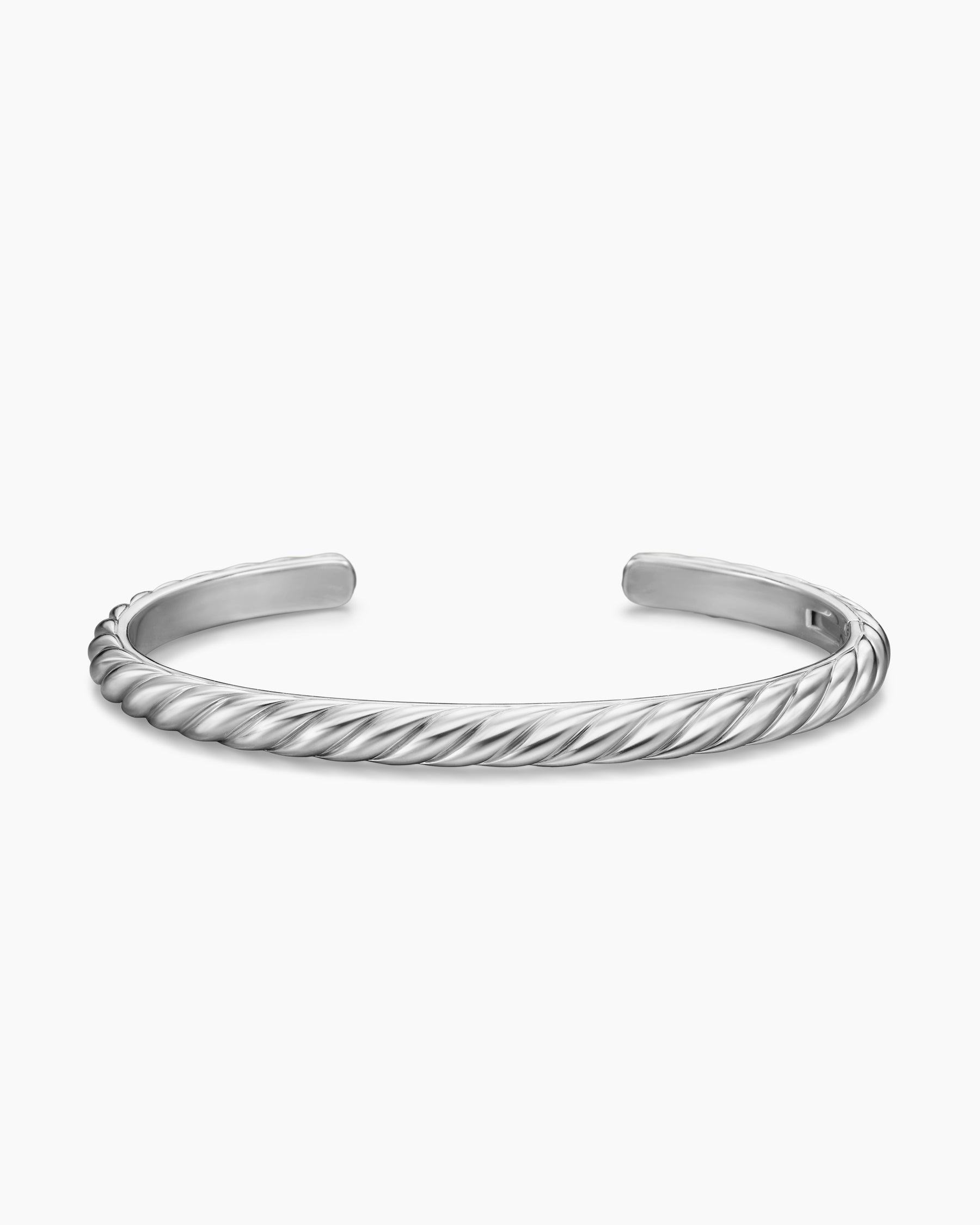 Sculpted Cable Cuff Bracelet in 18K White Gold, 5.5mm - Image 4