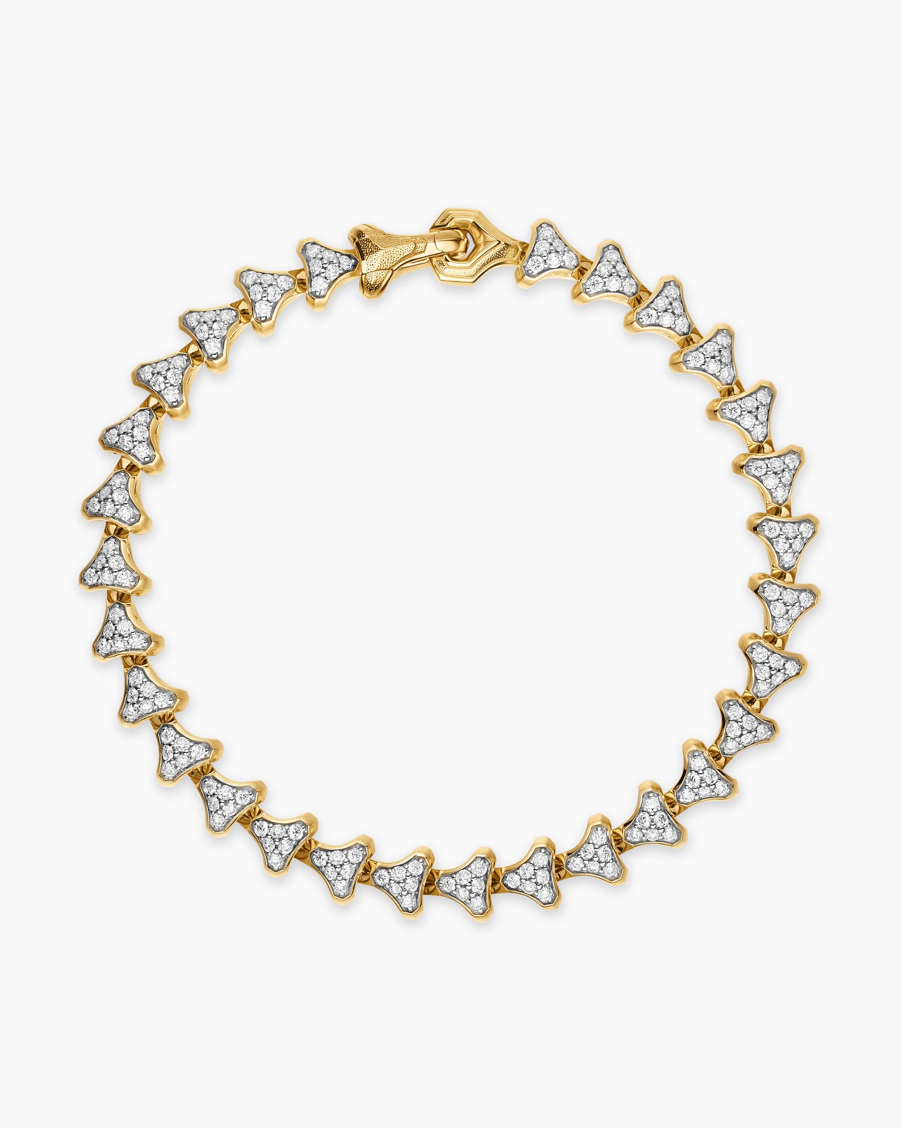 Armory Link Bracelet in 18K Yellow Gold with Diamonds, 7.5mm - Image 3