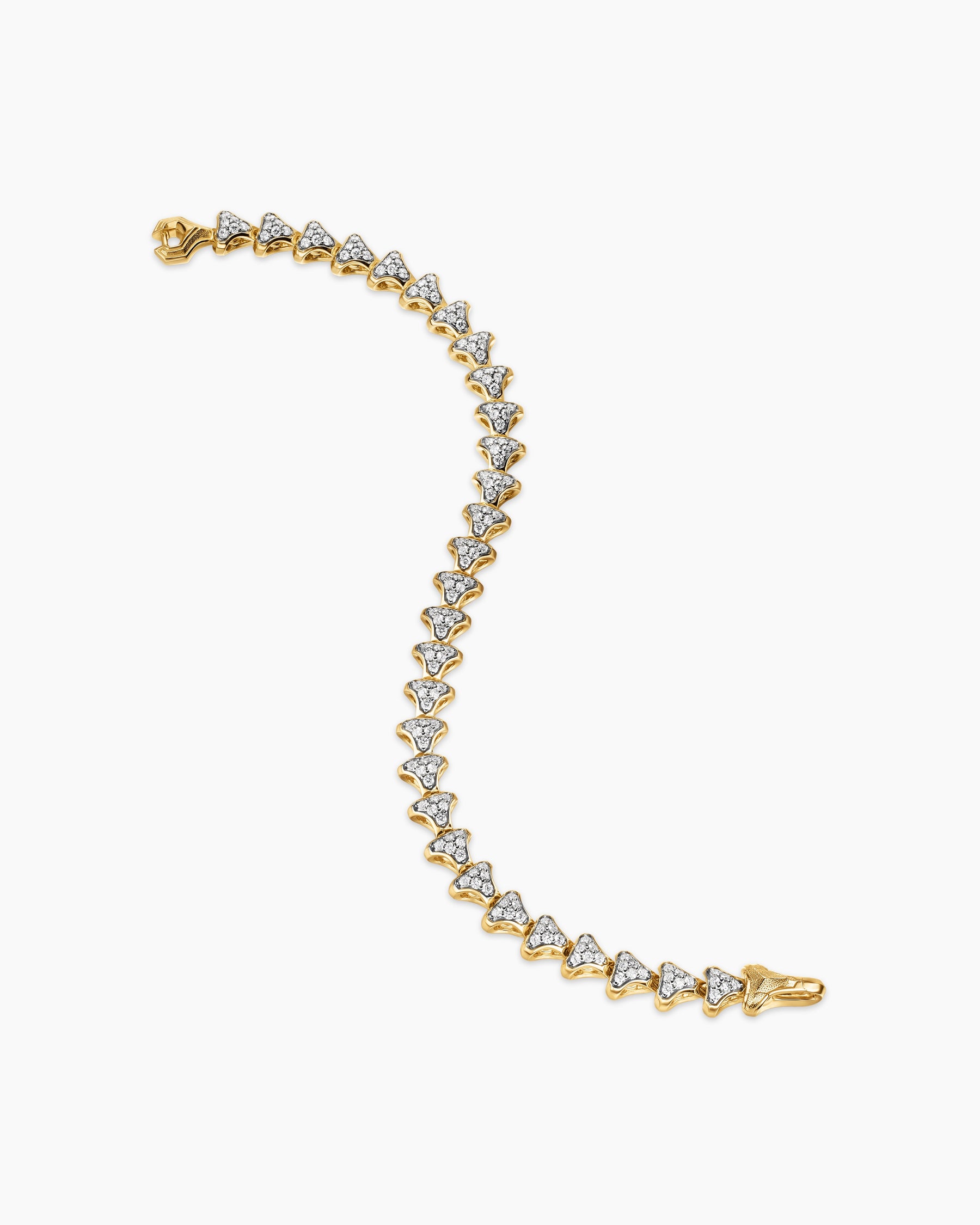 Armory Link Bracelet in 18K Yellow Gold with Diamonds, 7.5mm - Image 4