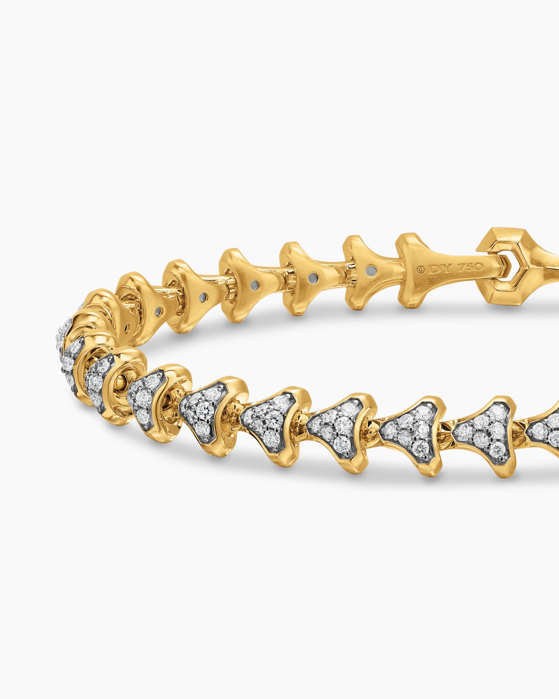 Armory Link Bracelet in 18K Yellow Gold with Diamonds, 7.5mm - Image 5