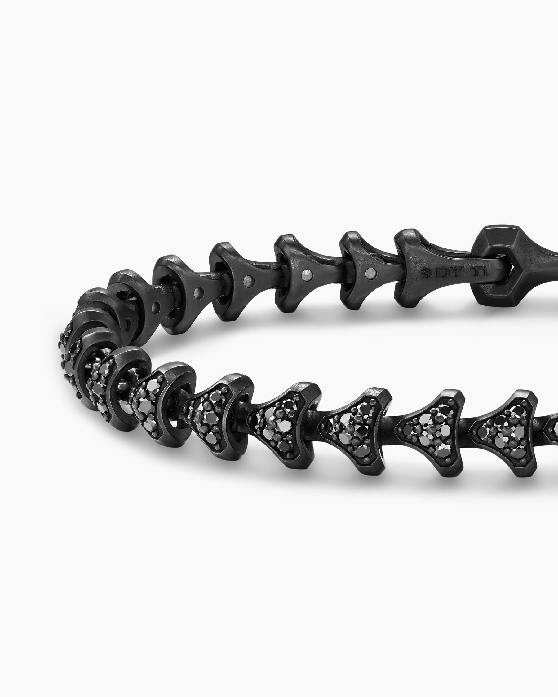 Armory Link Bracelet in Black Titanium with Black Diamonds, 7.5mm - Image 5