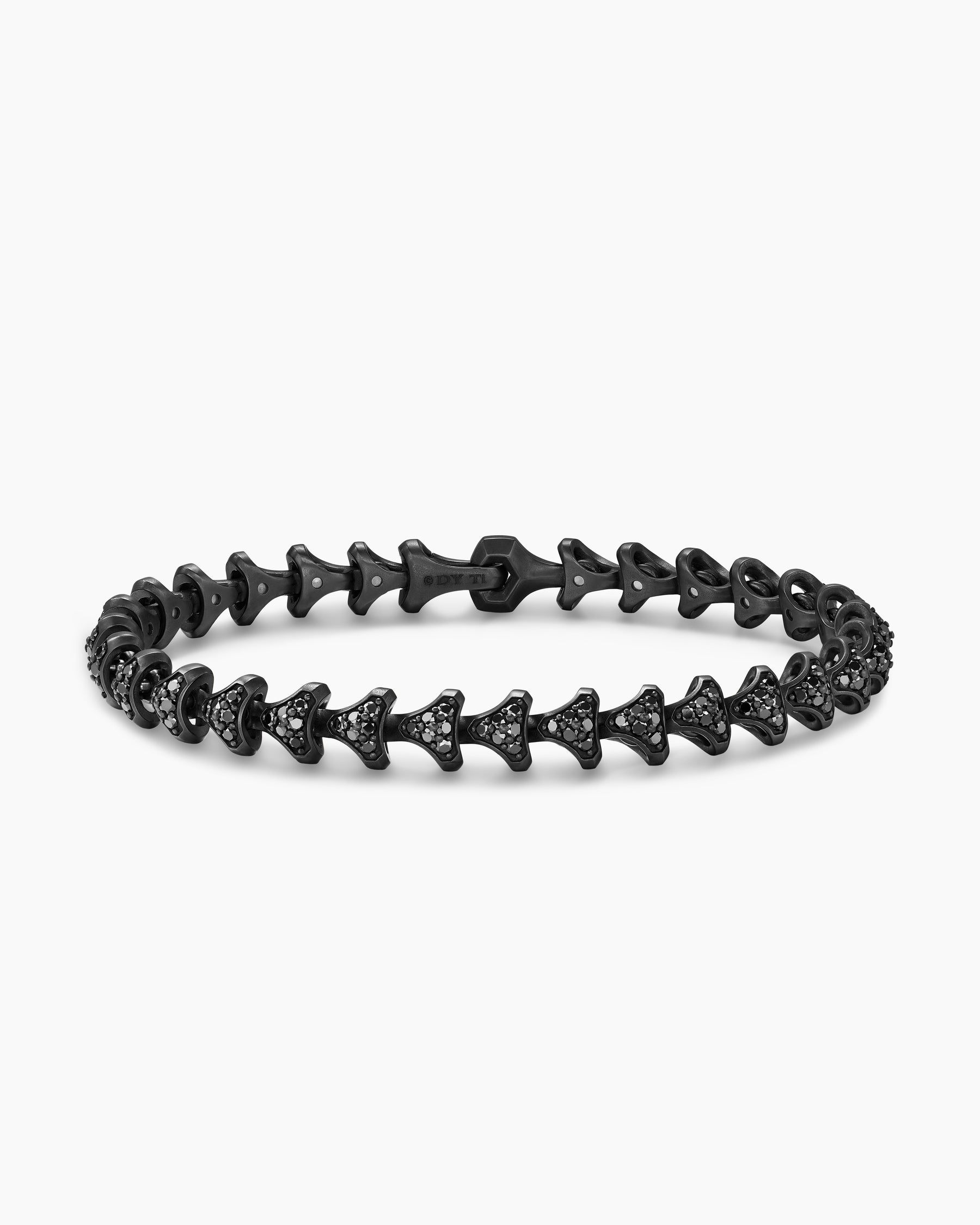 Armory Link Bracelet in Black Titanium with Black Diamonds, 7.5mm